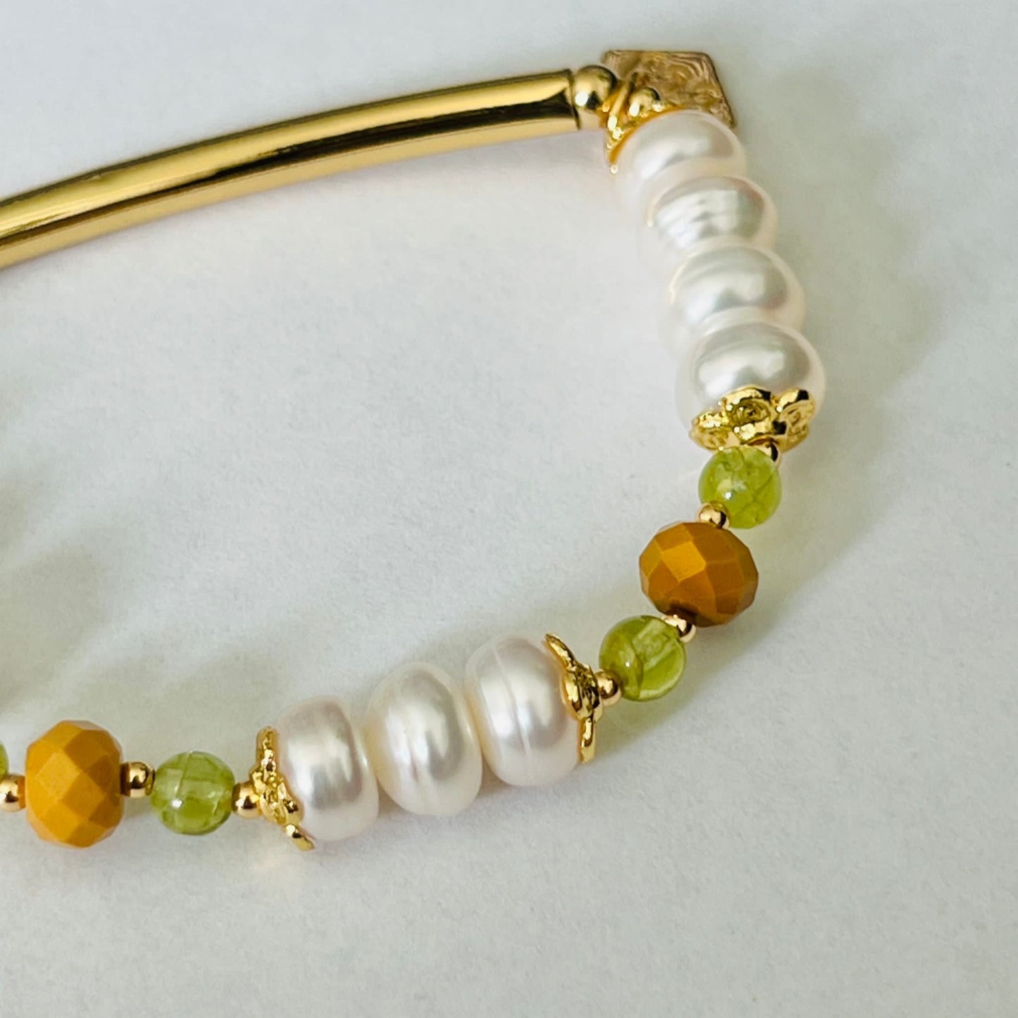 Pearls & Peridot Diadem Bracelet