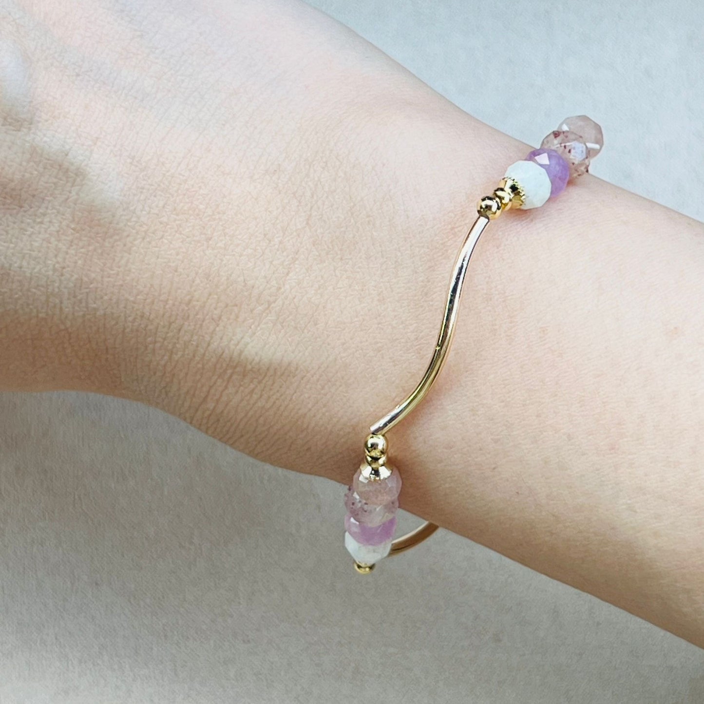 Amethyst, Jade, Strawberry Quartz & Sunstone La Grace Bracelet