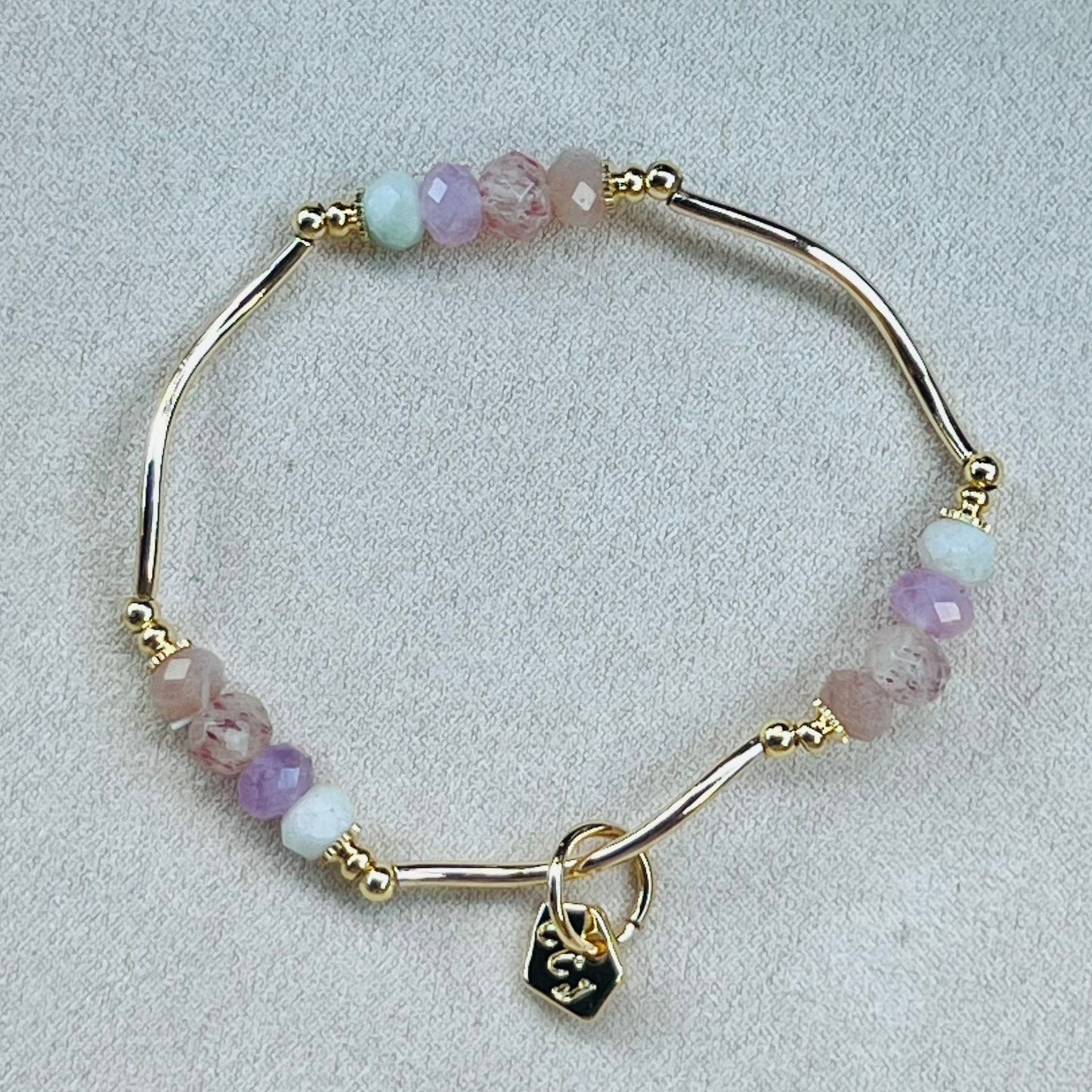 Amethyst, Jade, Strawberry Quartz & Sunstone La Grace Bracelet