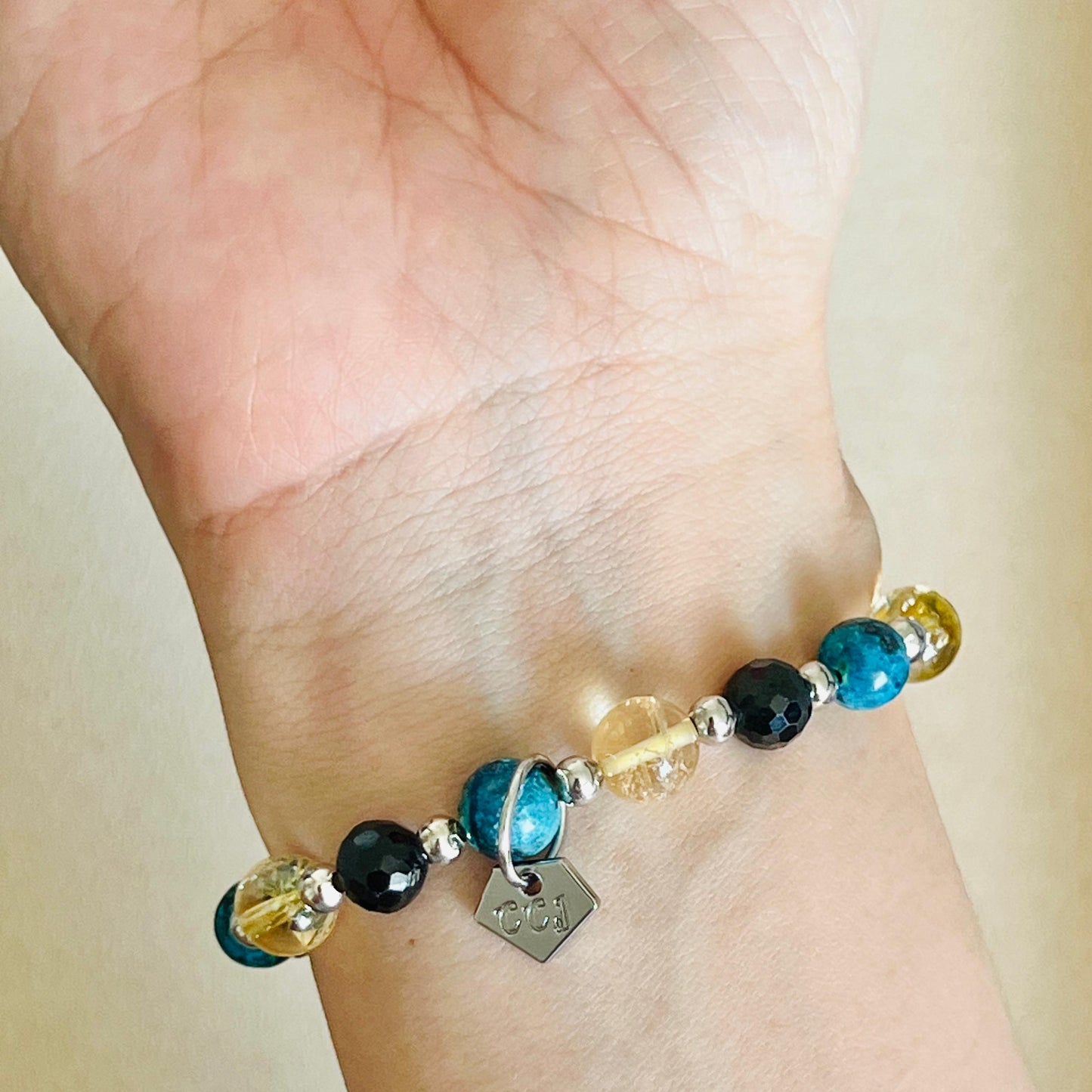 Black Onyx, Citrine & Turquoise Hermes Birdie Bracelet