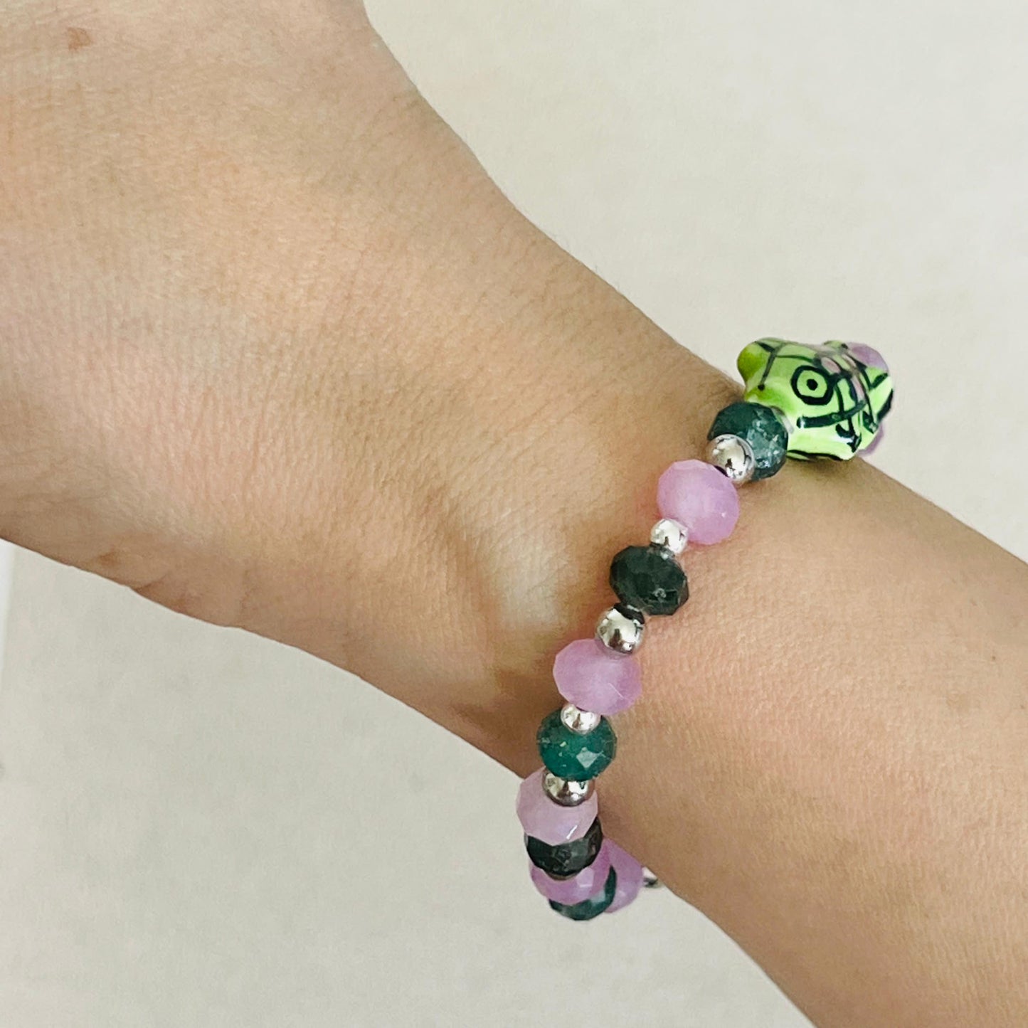 Amethyst & Green Apatite Peppermint Koi Bracelet