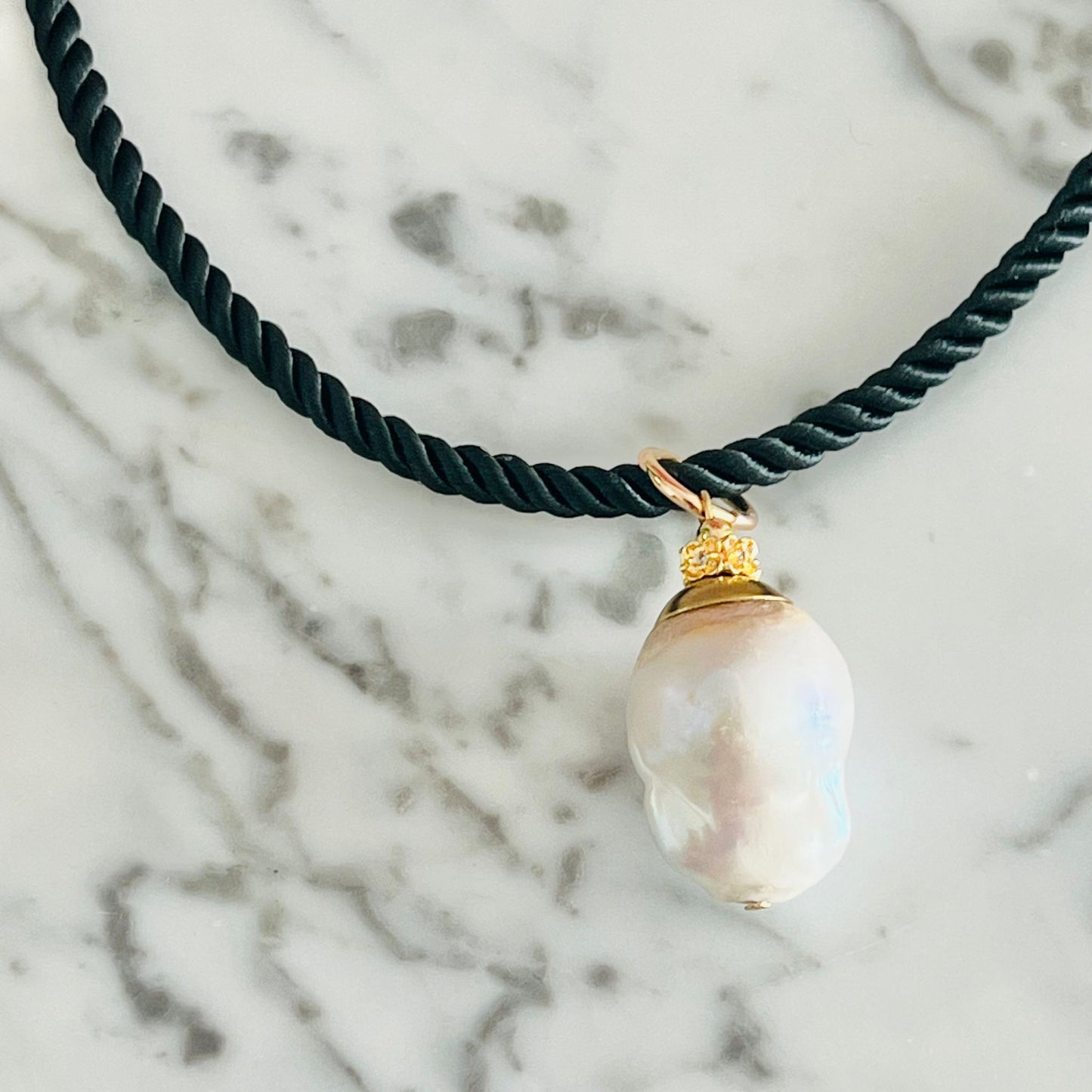 Baroque Pearl Silk Twist Necklace