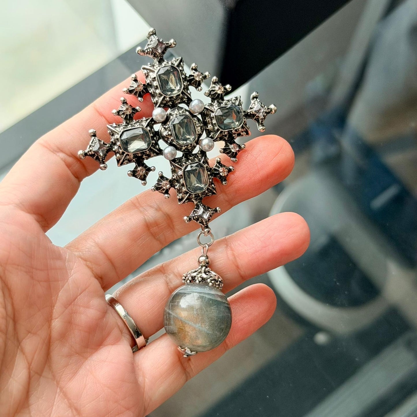 Labradorite Byzantine Brooch