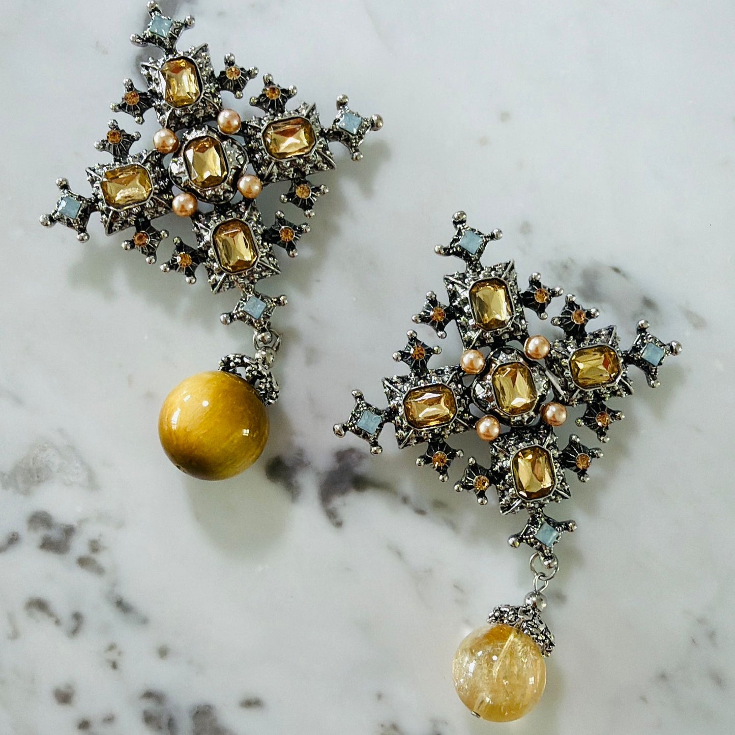 Citrine Byzantine Brooch