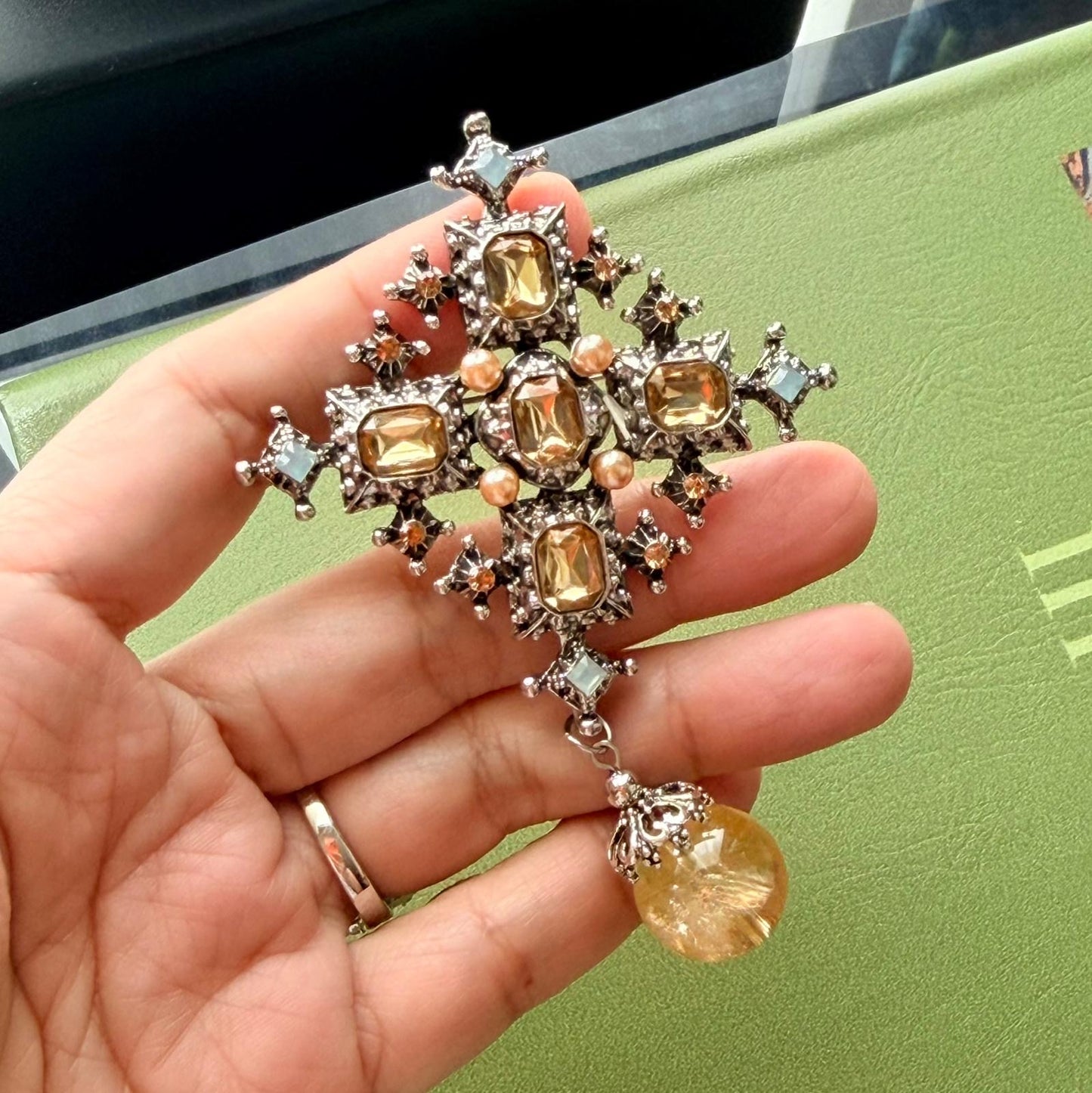 Citrine Byzantine Brooch