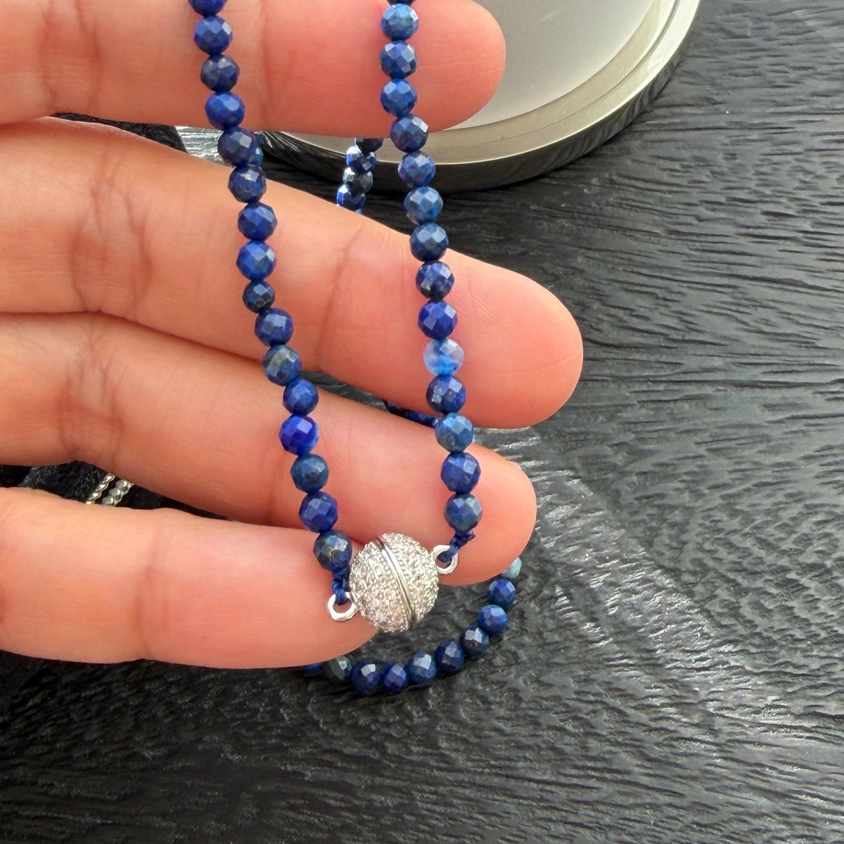 Lapis Lazuli | Silver Sheen Obsidian Delicate Necklace