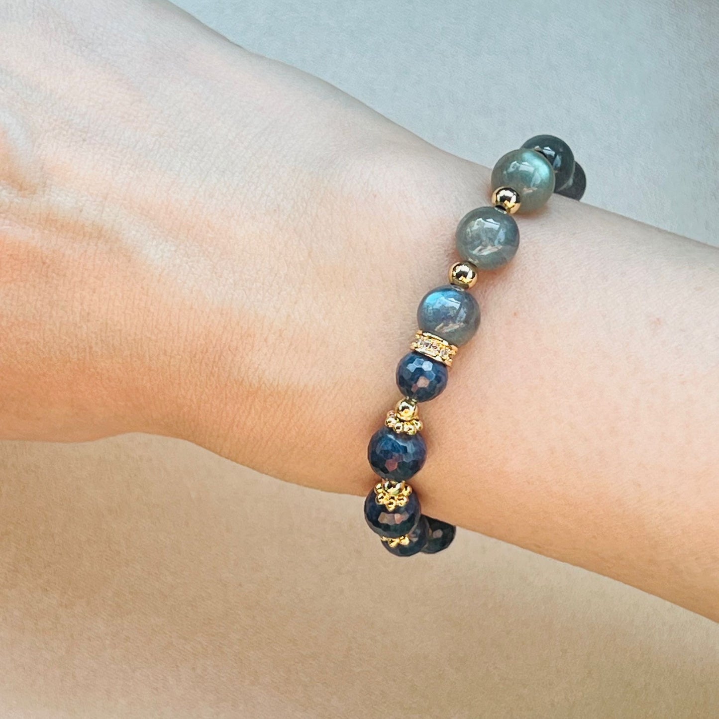 Blue Sapphire & Labradorite Baby Bracelet