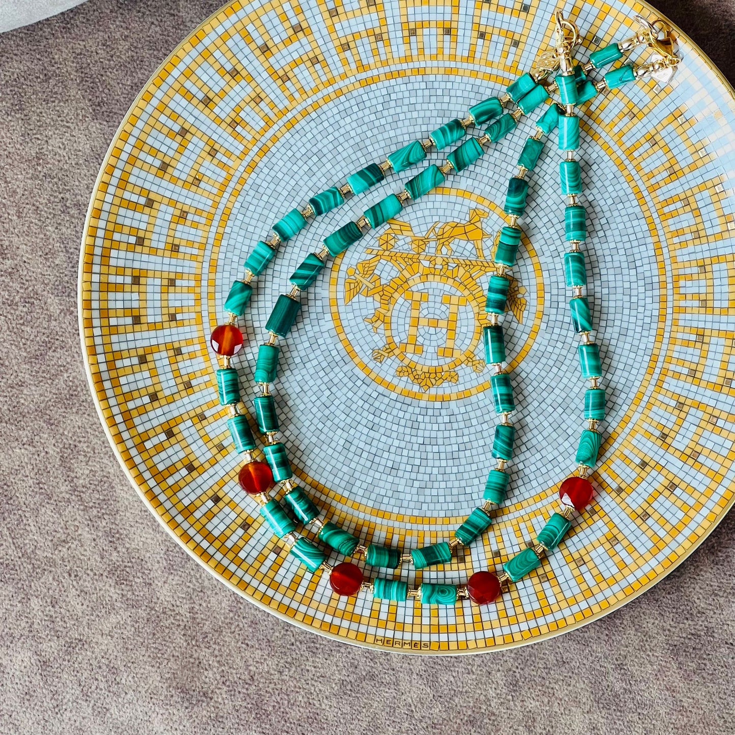 Malachite & Red Agate Necklace