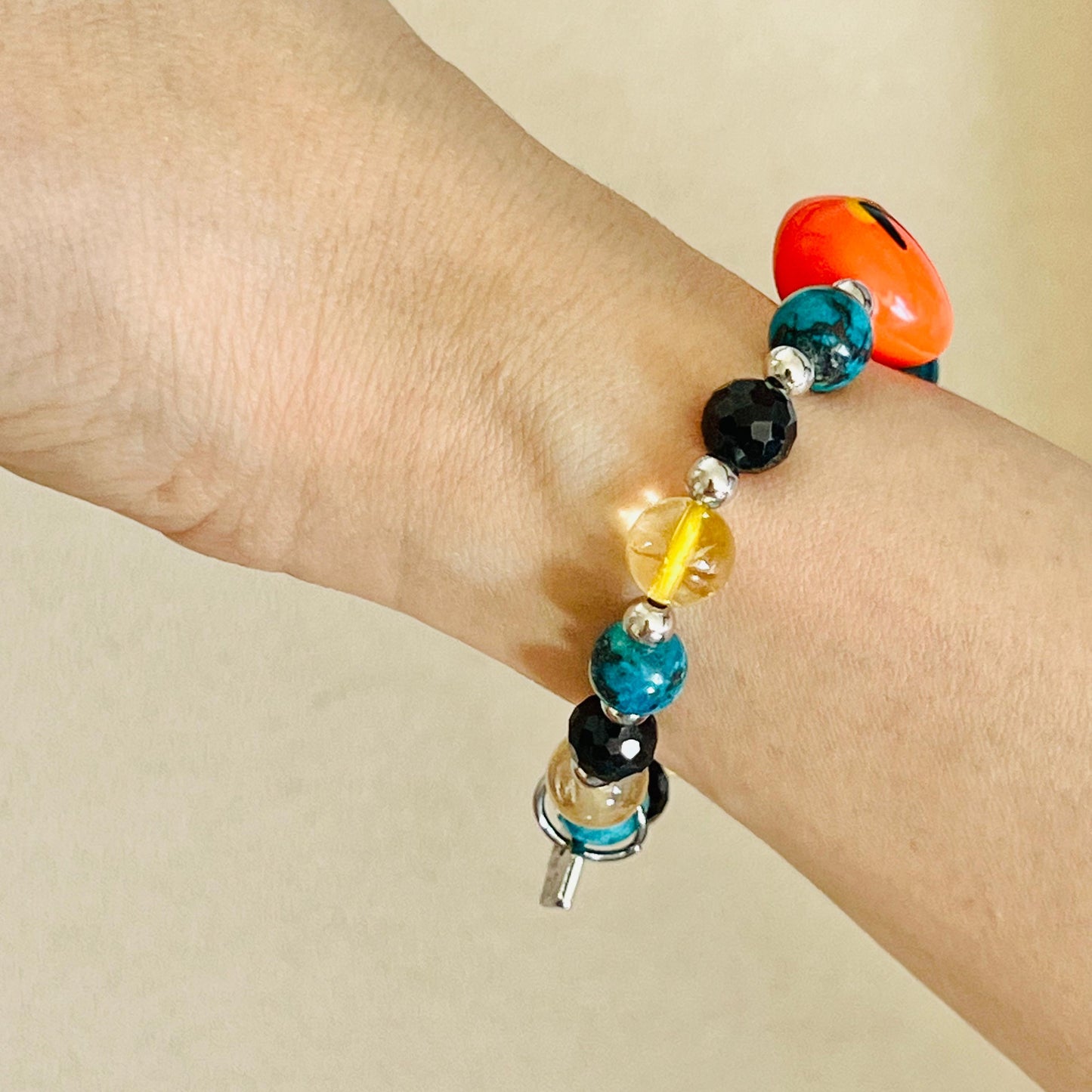 Black Onyx, Citrine & Turquoise Hermes Birdie Bracelet