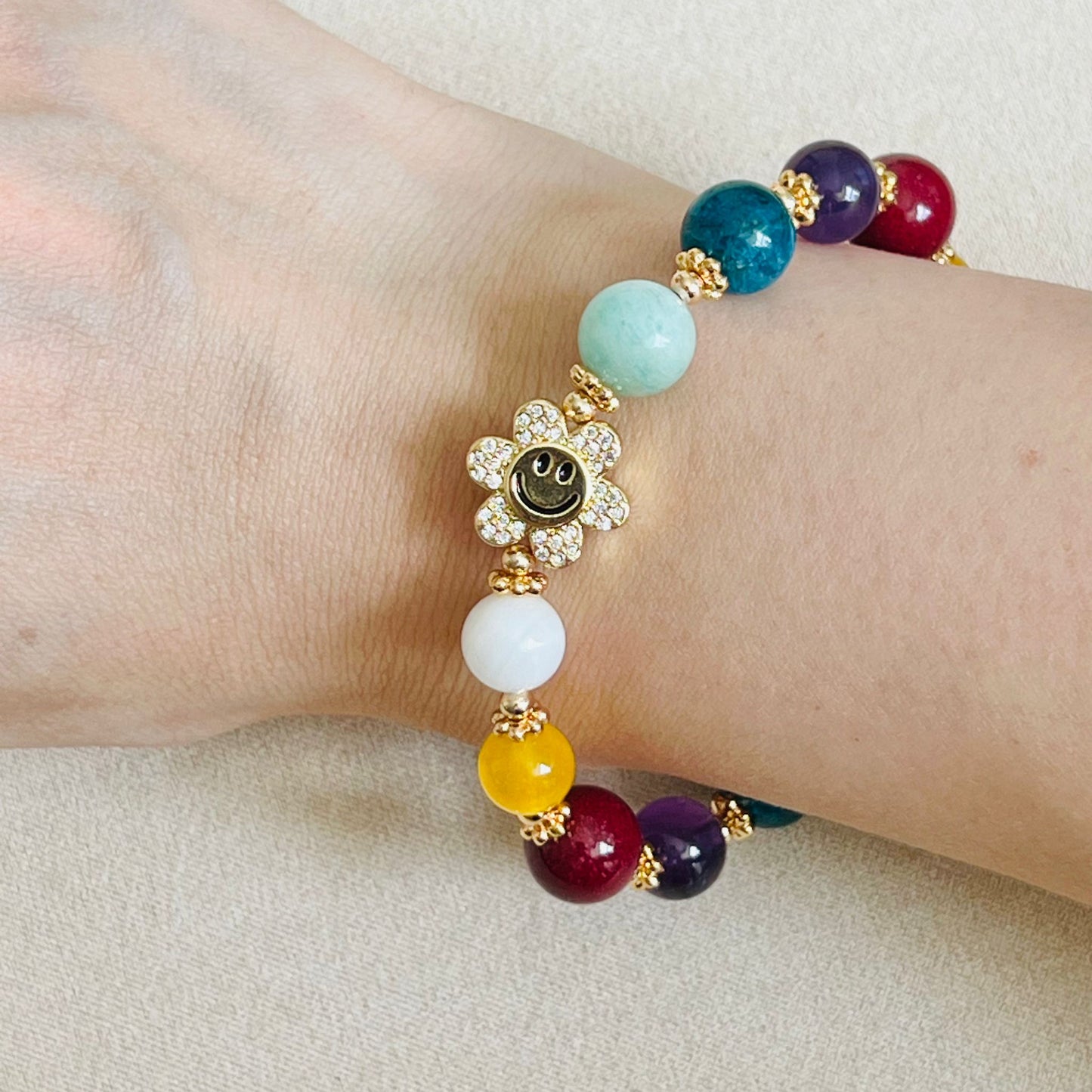 Smile! Rainbow Flower Bracelet