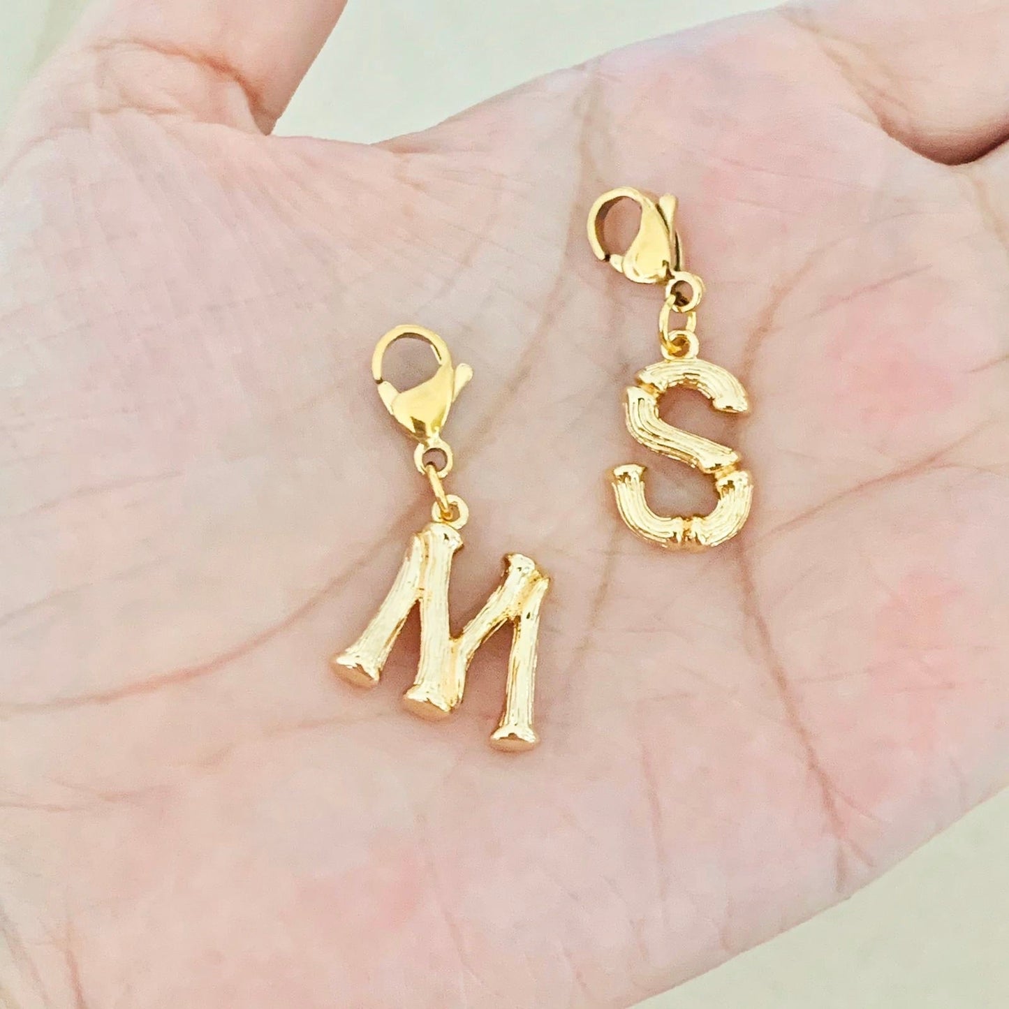 Bamboo Letter Charm