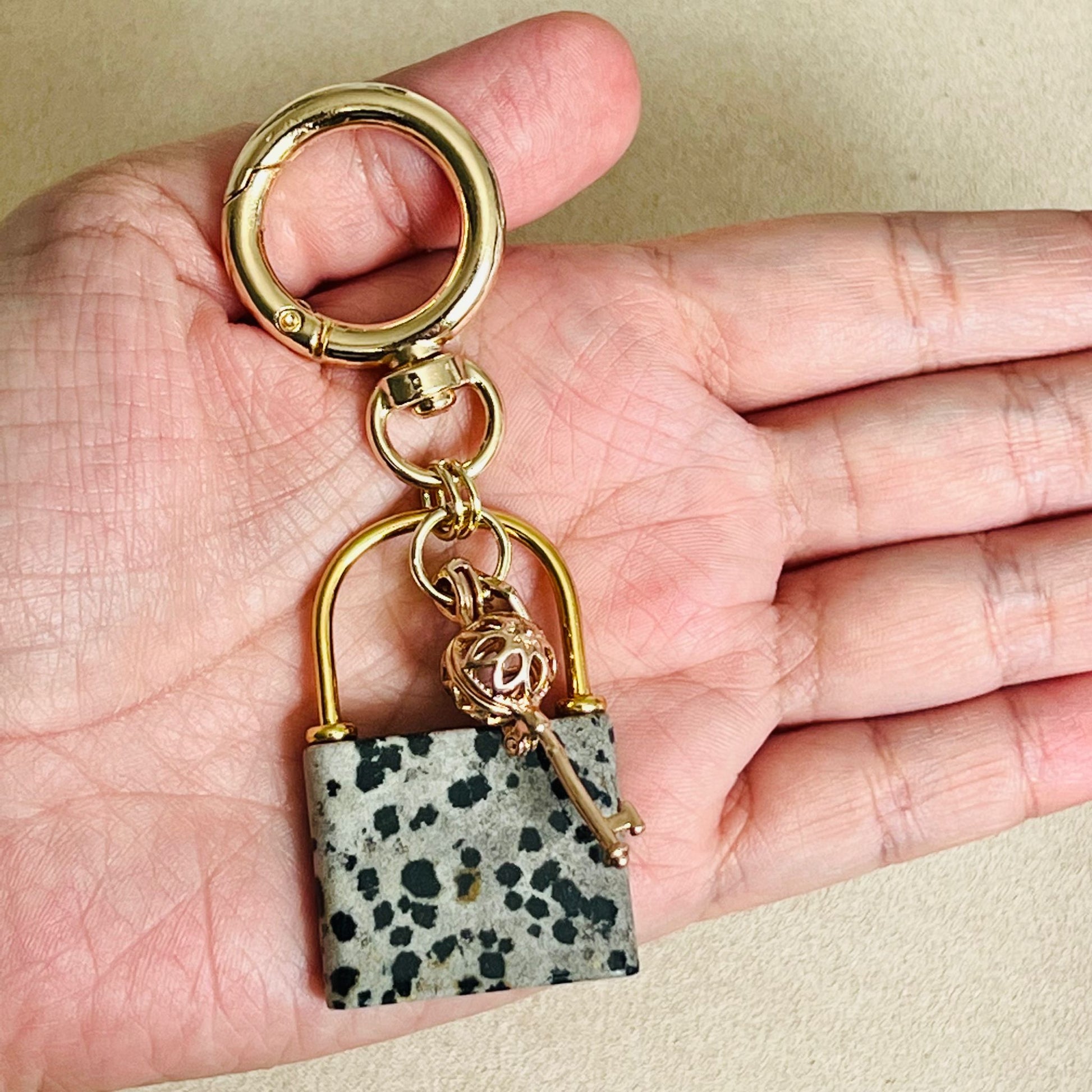 Lock And Key Bag Charm Key Ring