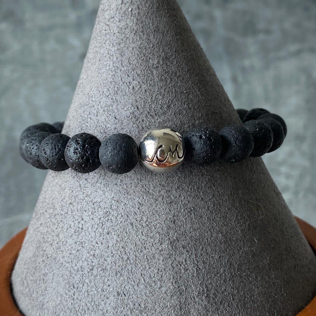 Labradorite & Lava Stone Men Bracelet