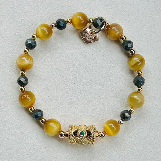 Honey Tigereye & Pyrite Bracelet