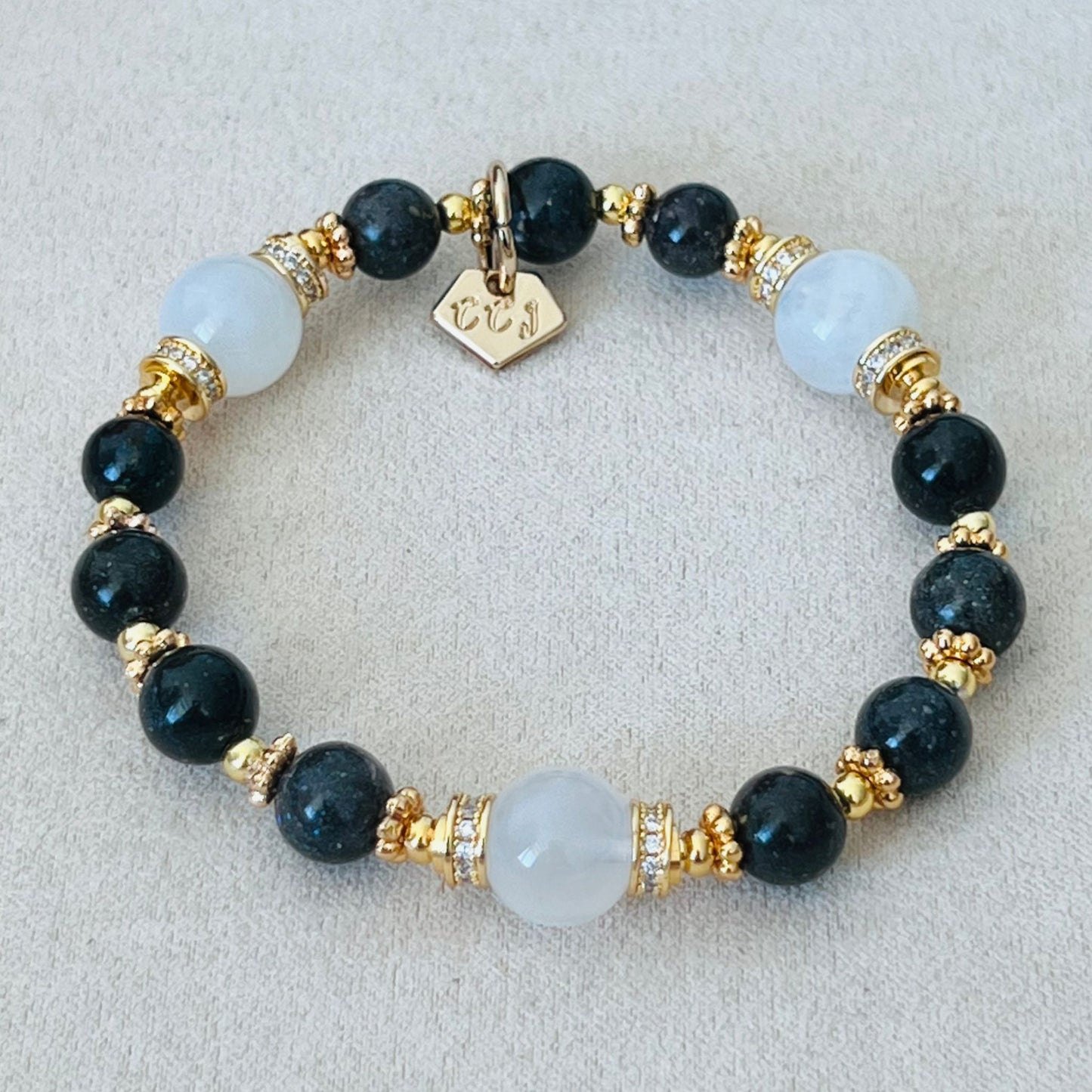 Black Opal & Moonstone Bracelet