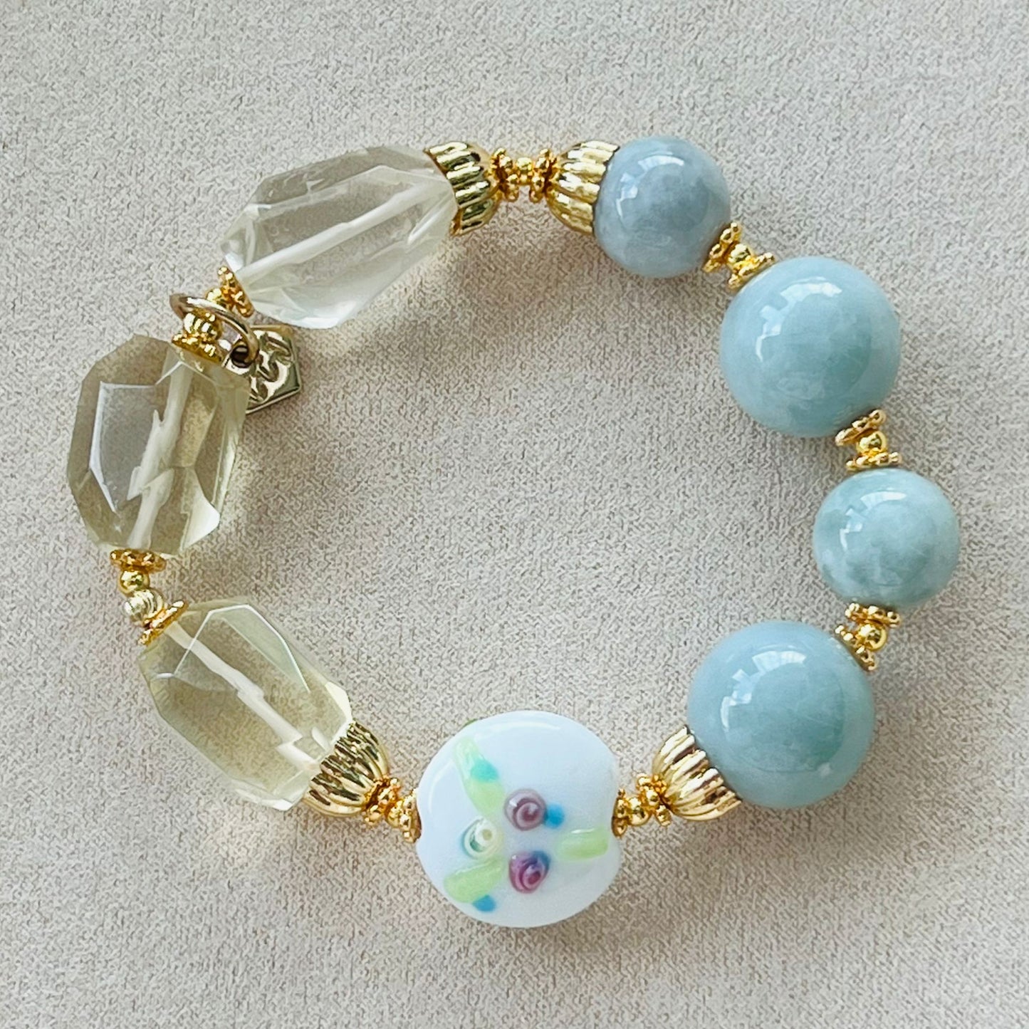 Jade & Raw Lemon Quartz Bracelet