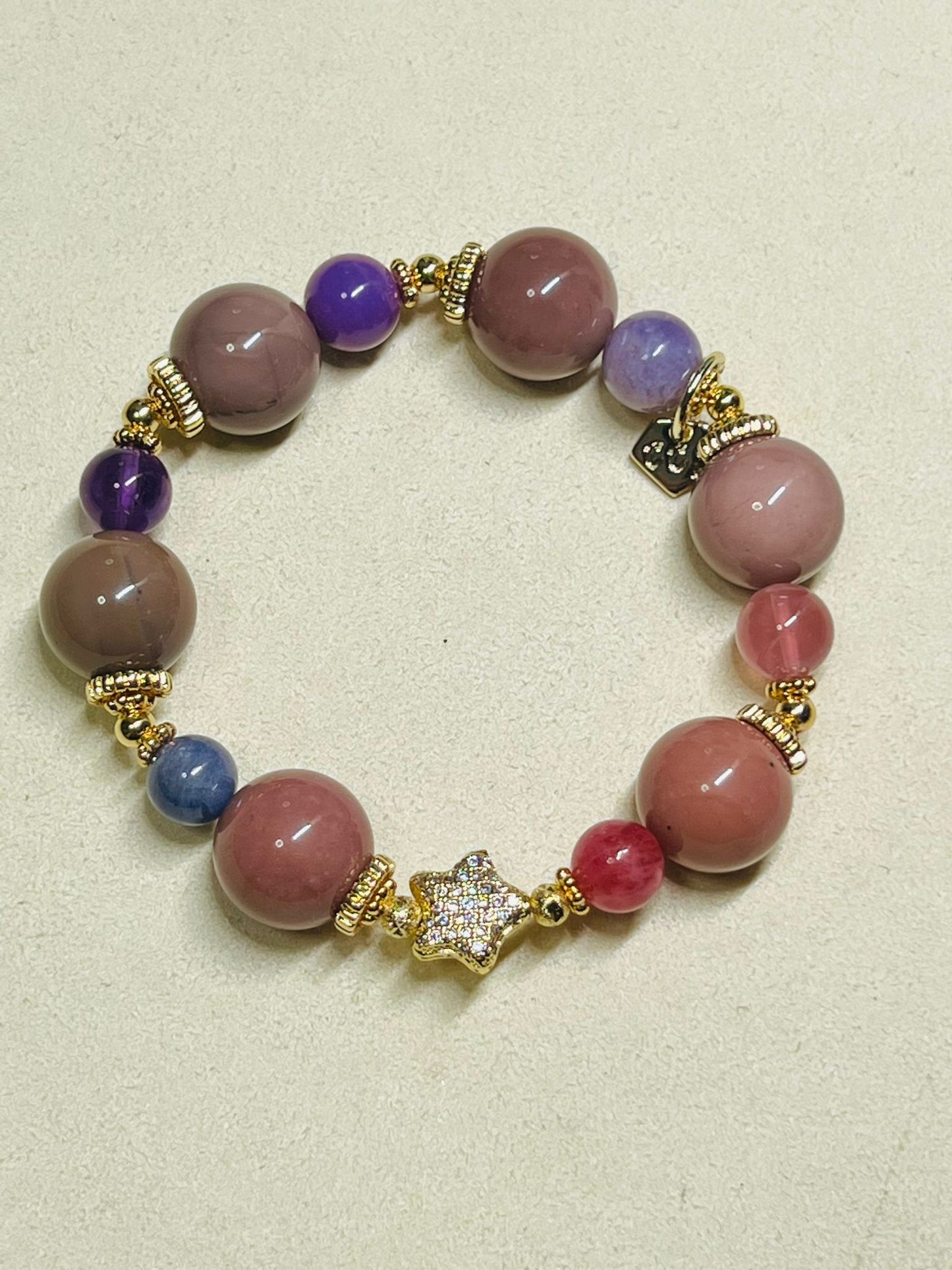 Alashan Agate Pinks & Purples Bracelet