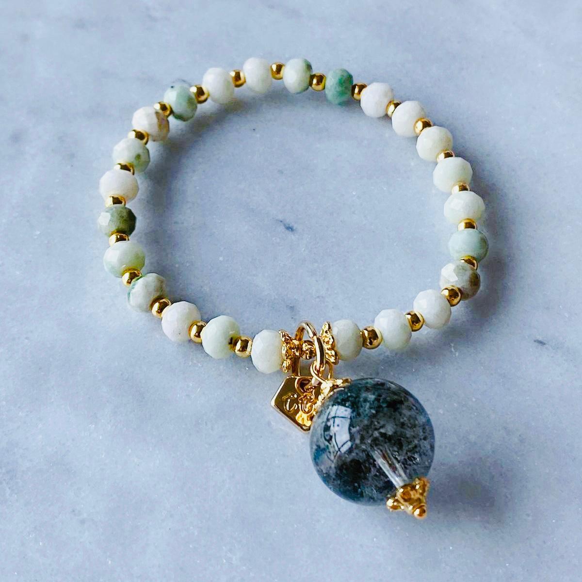 Jade & Green Phantom Quartz Charm Bracelet