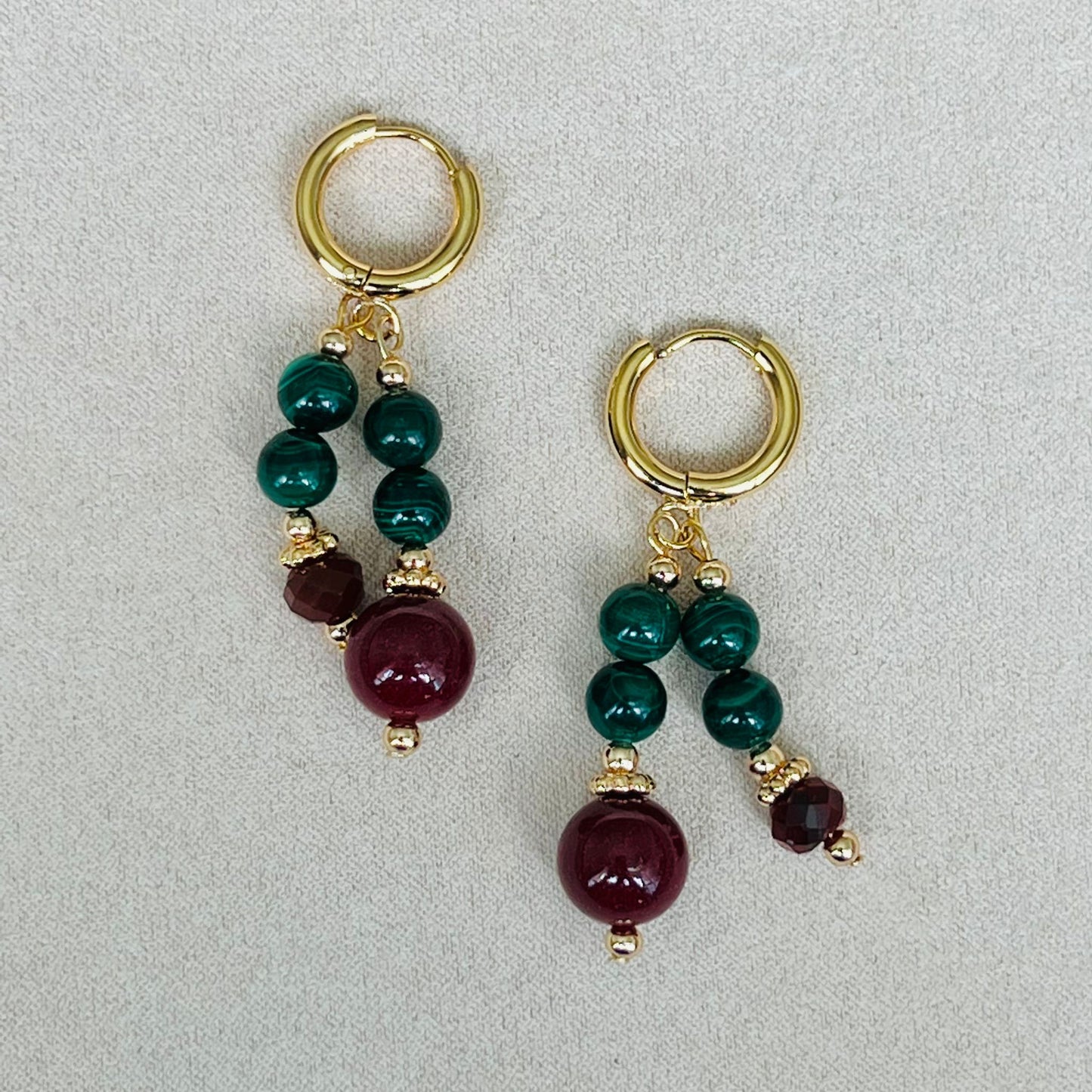 Baby Cherry Malachite Earrings