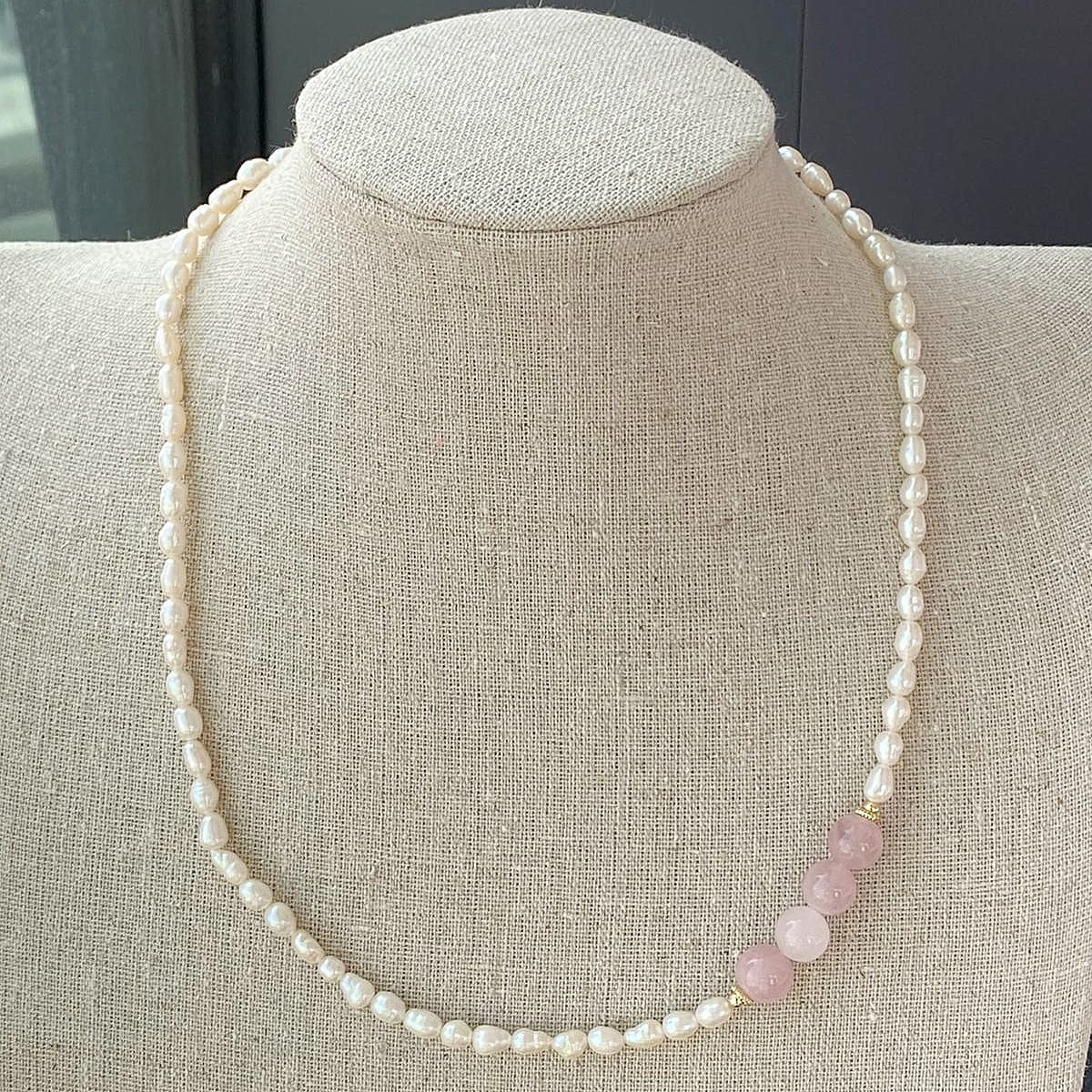 Madagascar Rose Quartz Pearl Necklace