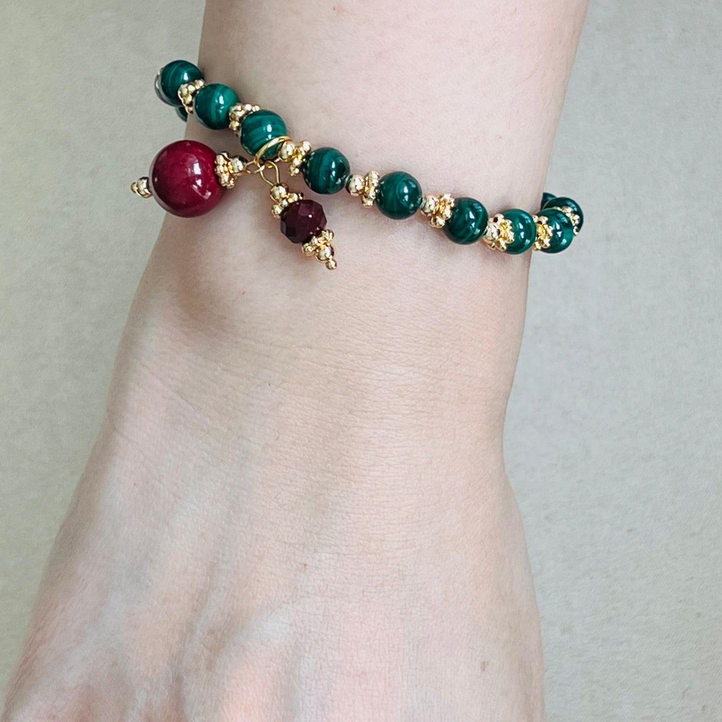 Baby Cherry Malachite Bracelet