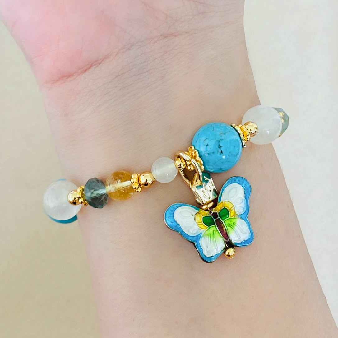 Turquoise deals butterfly bracelet