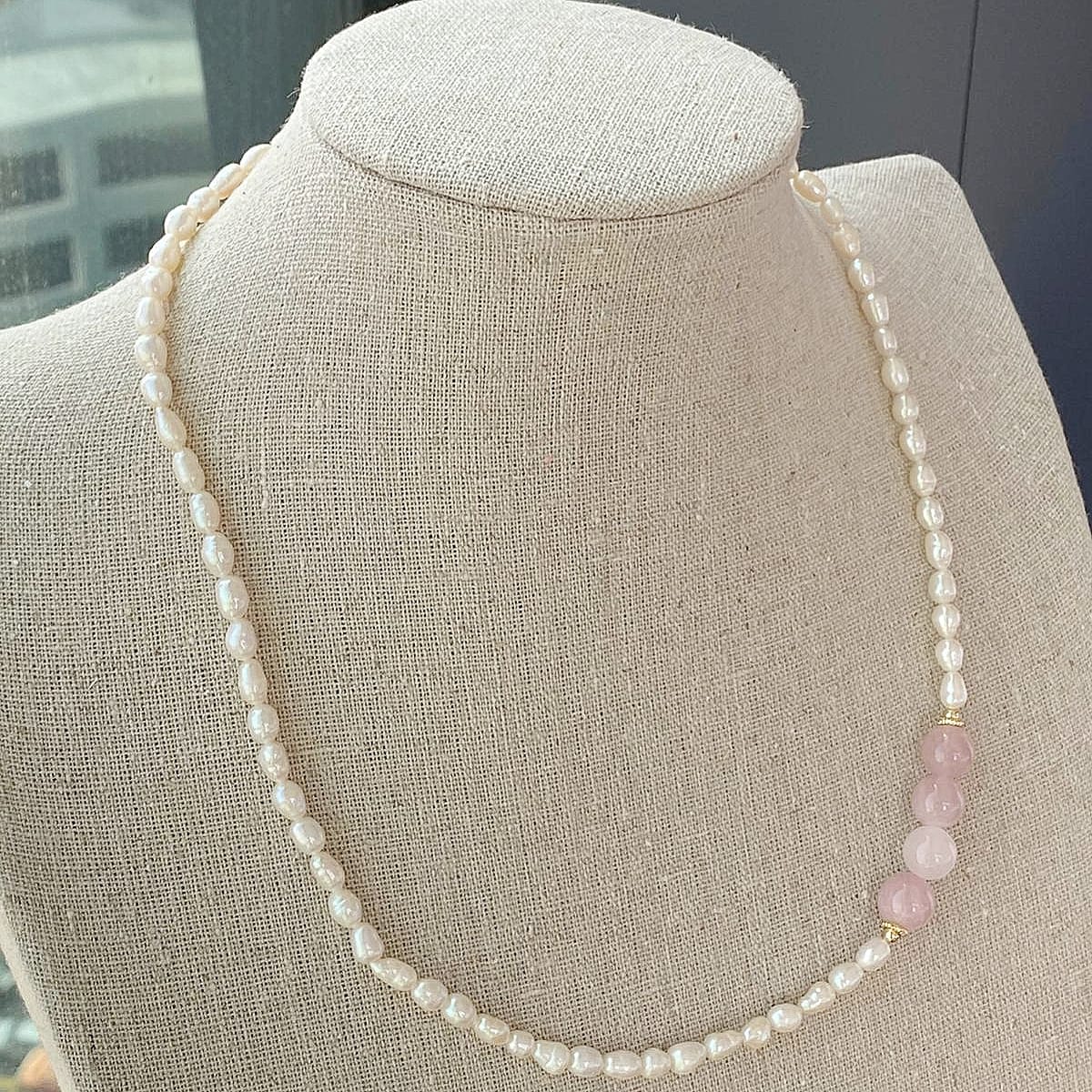 Madagascar Rose Quartz Pearl Necklace