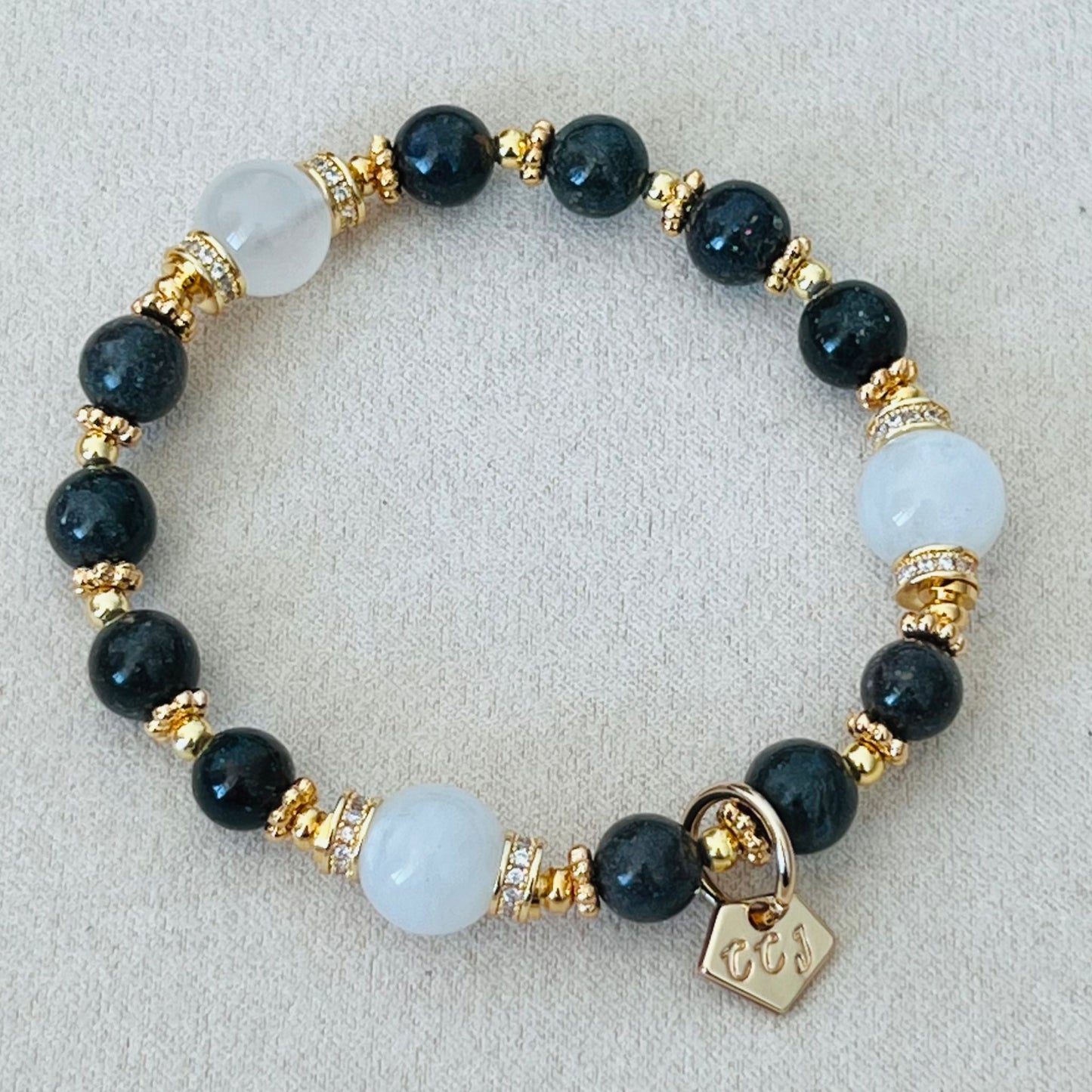 Black Opal & Moonstone Bracelet