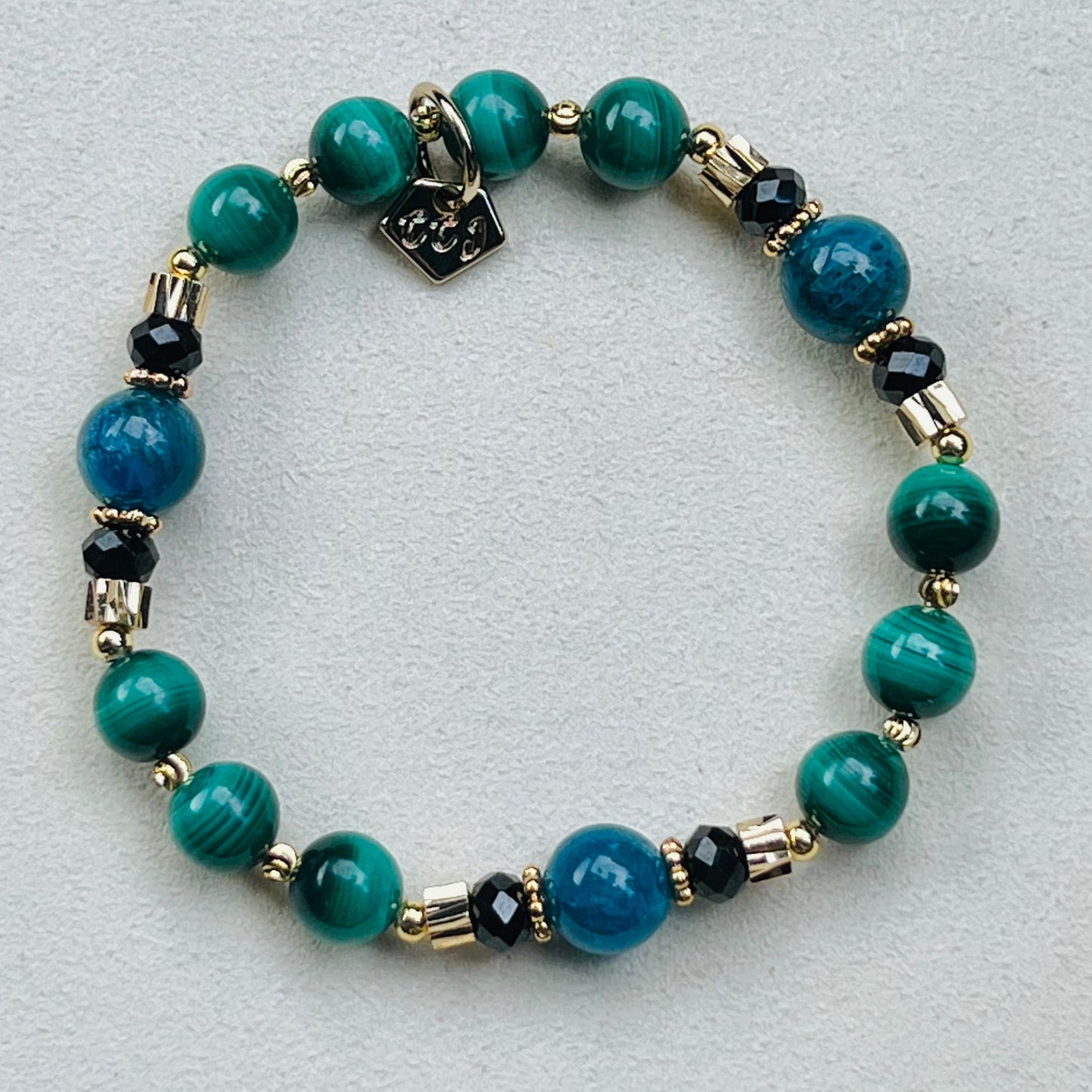 Baby Malachite & Blue Apatite Bracelet