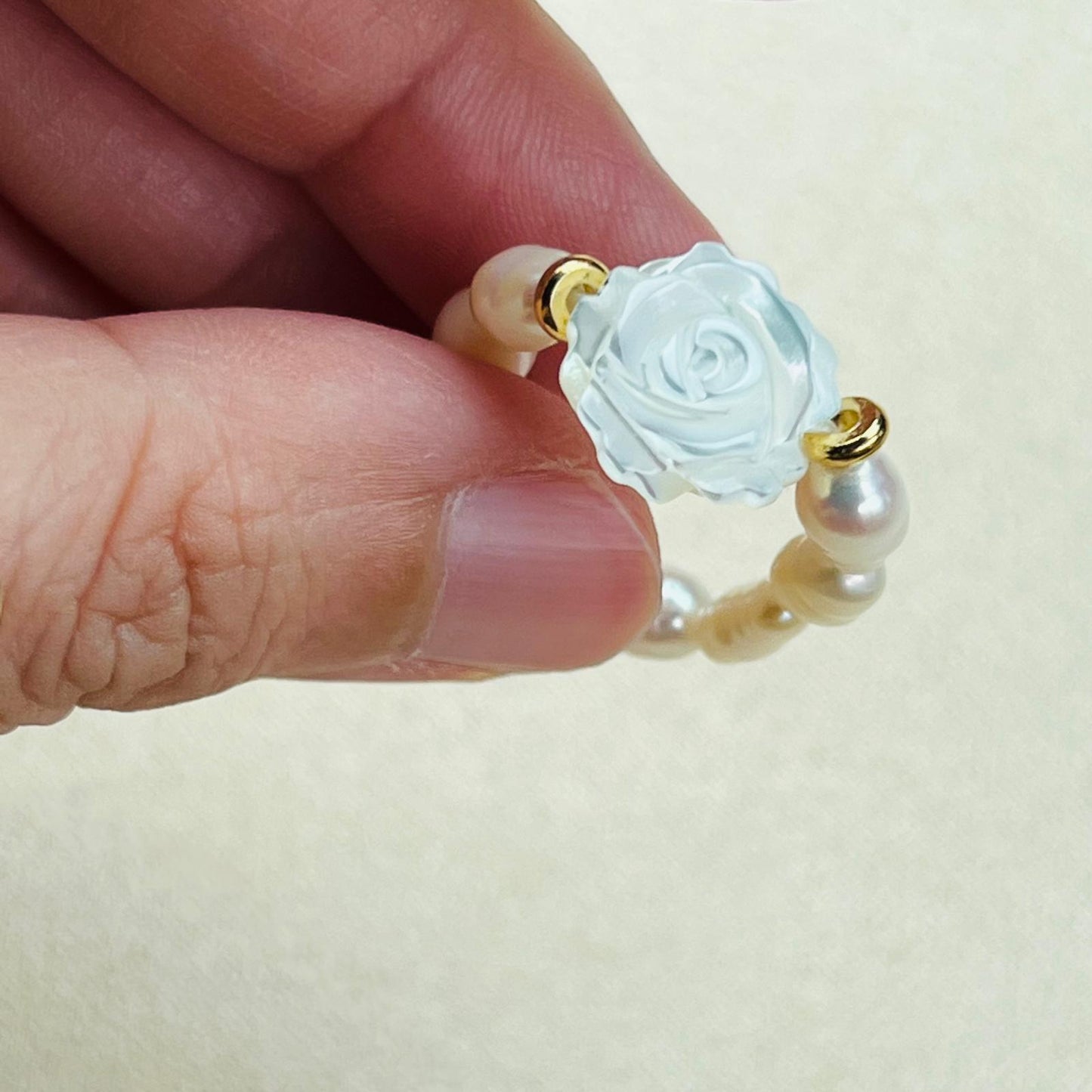 Mother Of Pearl Rose Ring