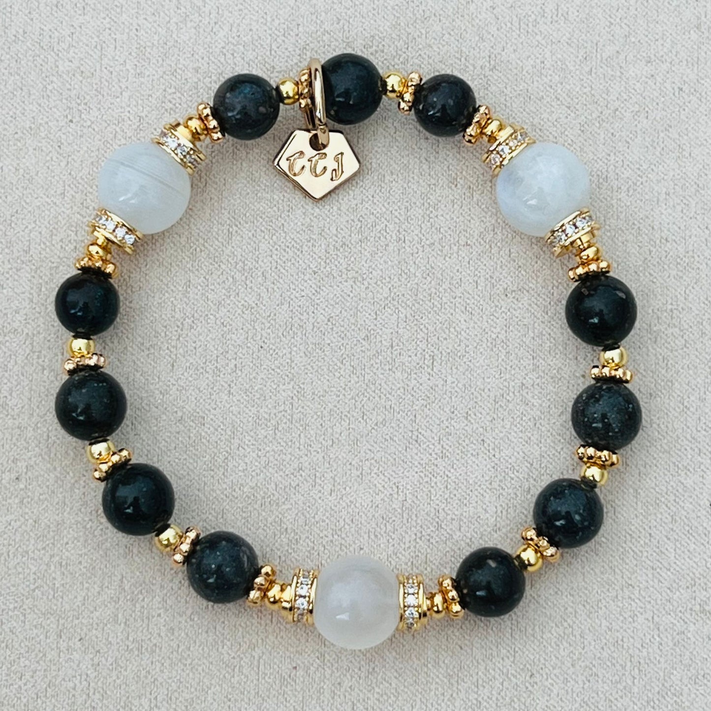 Black Opal & Moonstone Bracelet