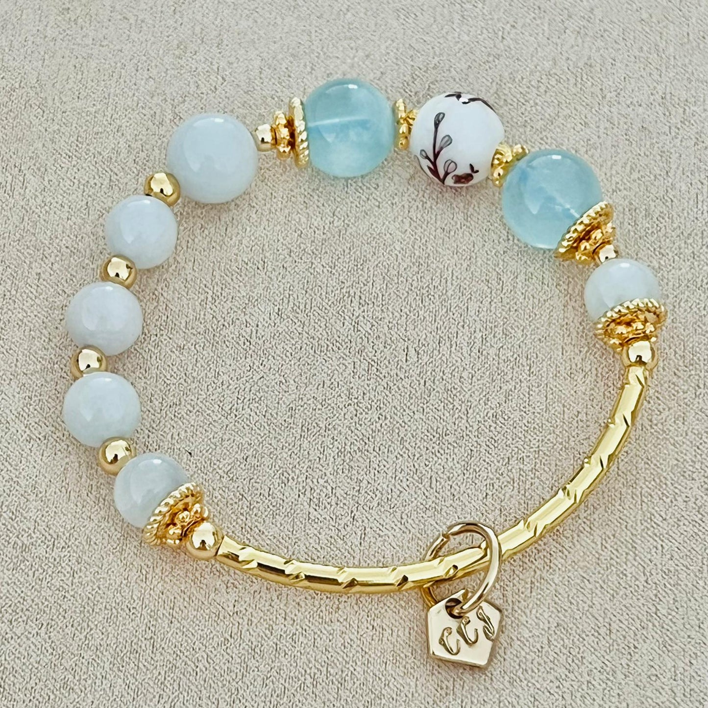 Jade & Aquamarine Bracelet