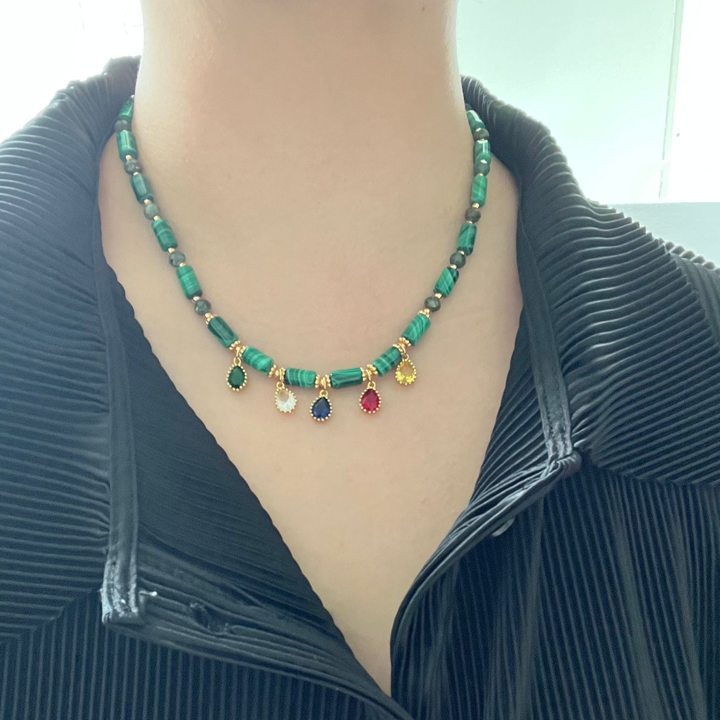 Malachite & Green Apatite Necklace