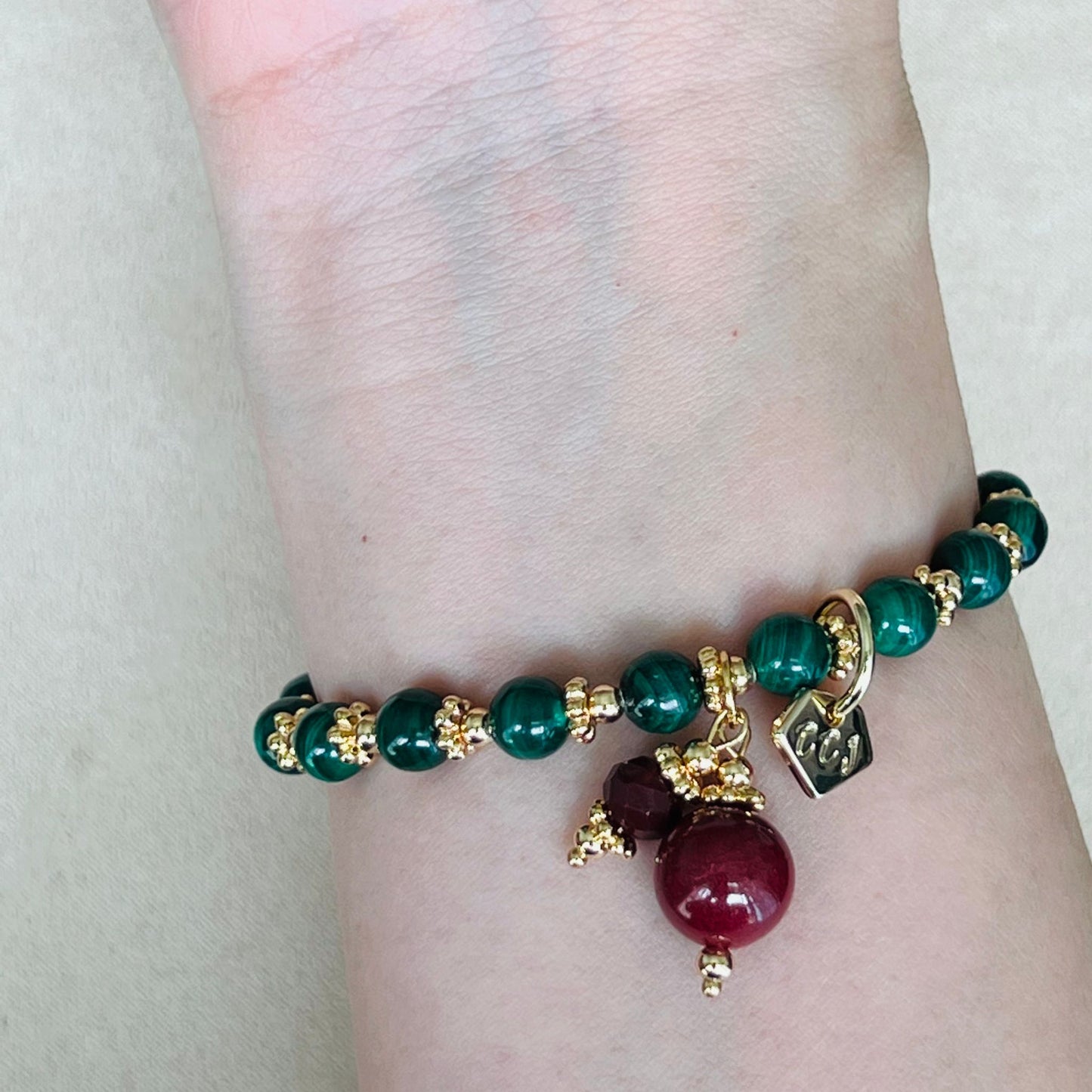 Baby Cherry Malachite Bracelet