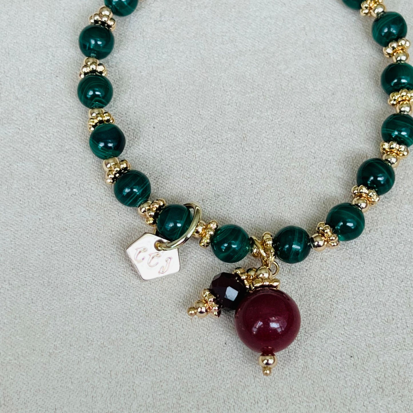 Baby Cherry Malachite Bracelet