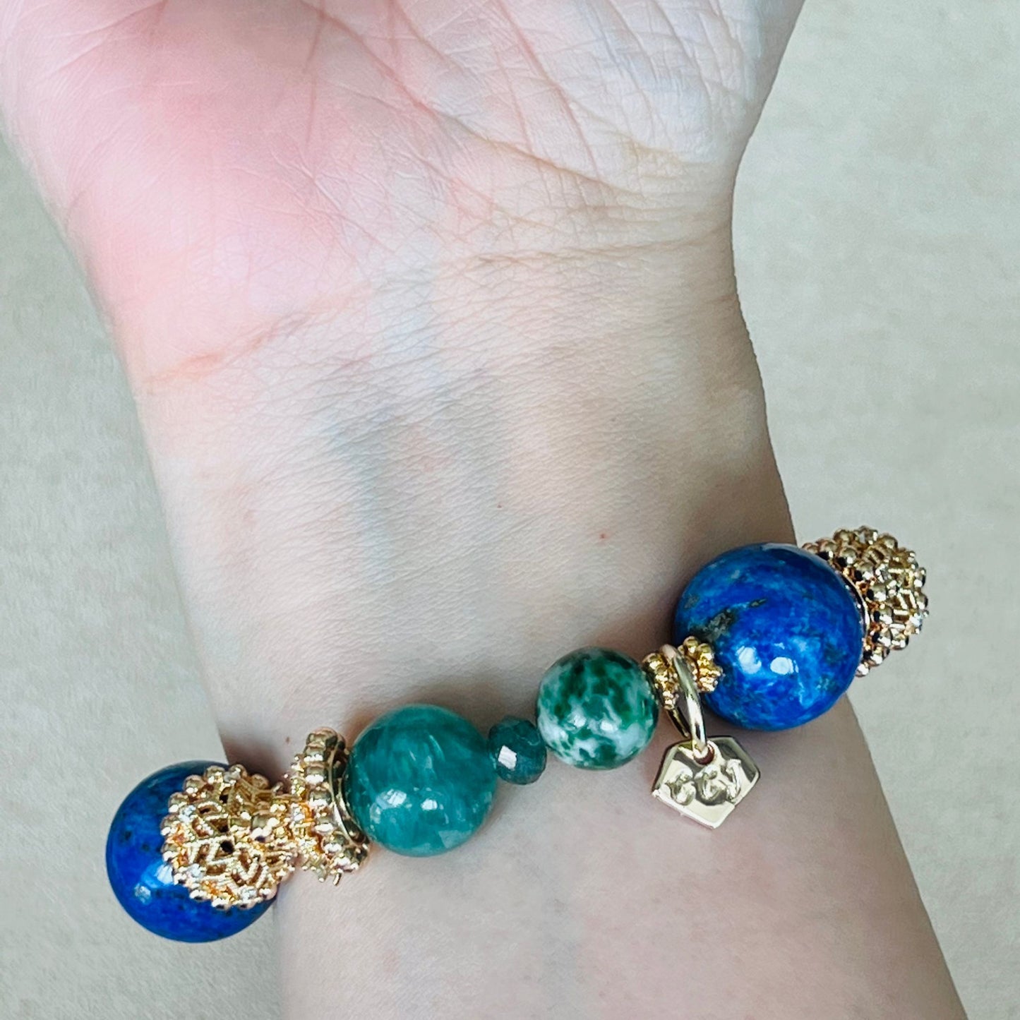 Lapis Lazuli & Green Mica Bracelet