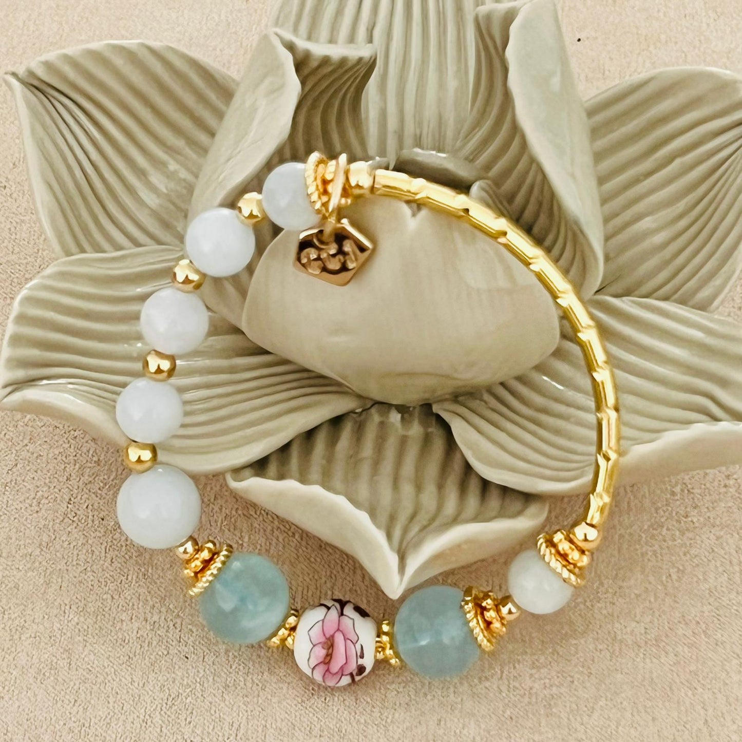 Jade & Aquamarine Bracelet