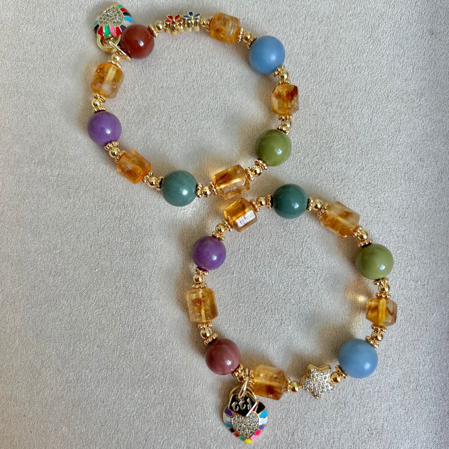 Star Alashan Agate Rainbow Bracelet