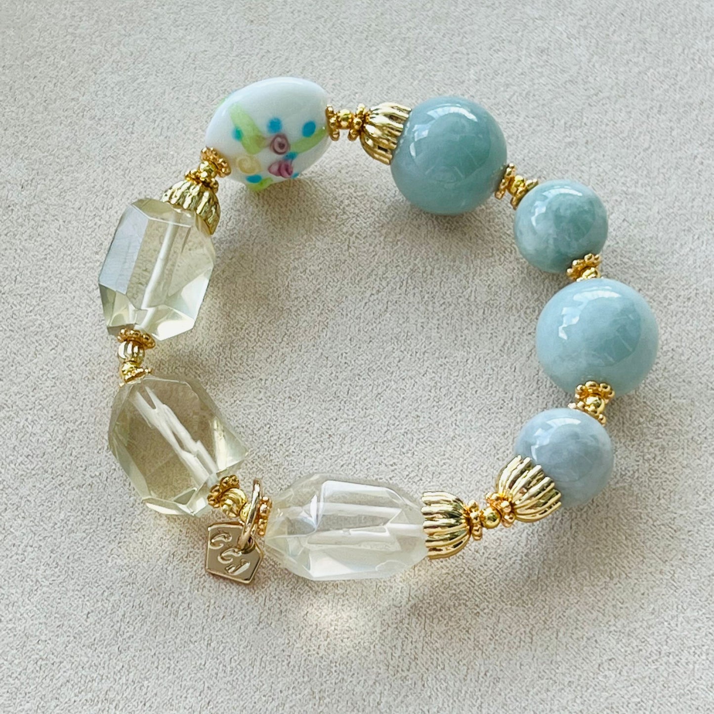 Jade & Raw Lemon Quartz Bracelet