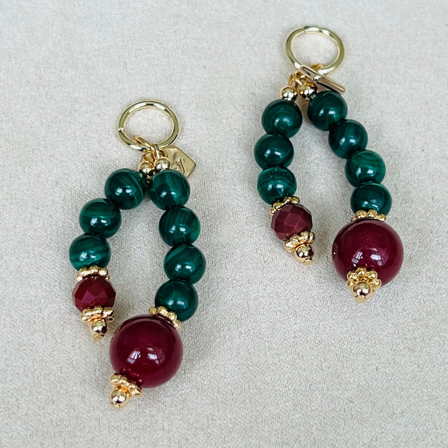 Baby Cherry Malachite Earrings