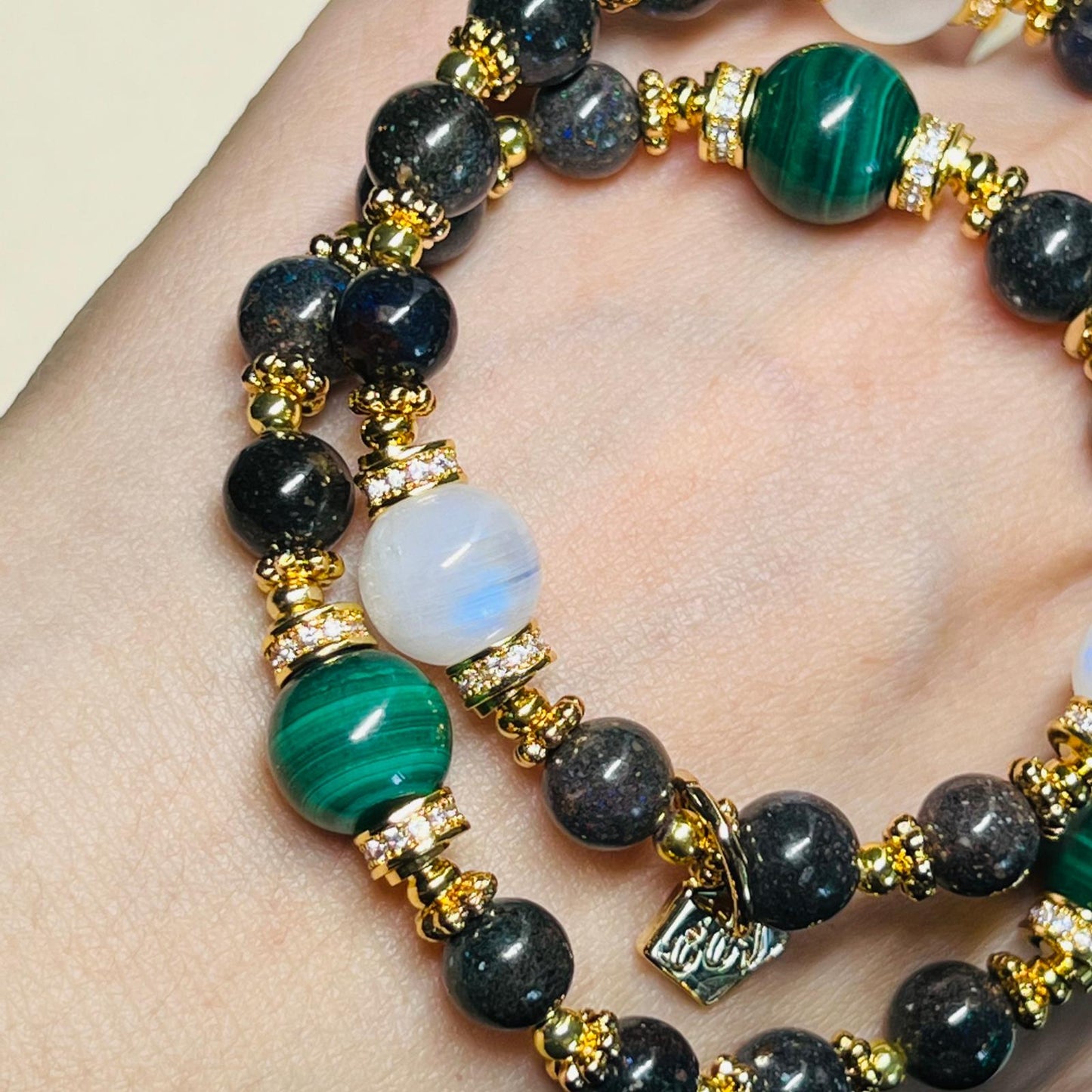 Black Opal & Moonstone Bracelet