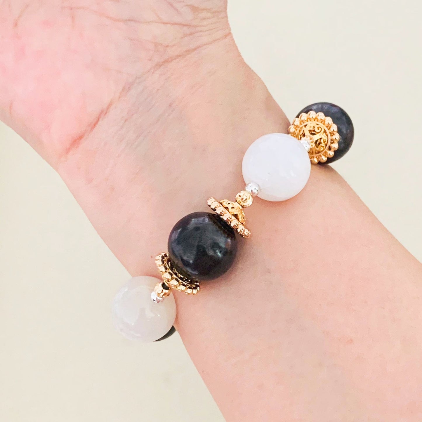 Shungite, Selenite & Lemon Quartz Bracelet