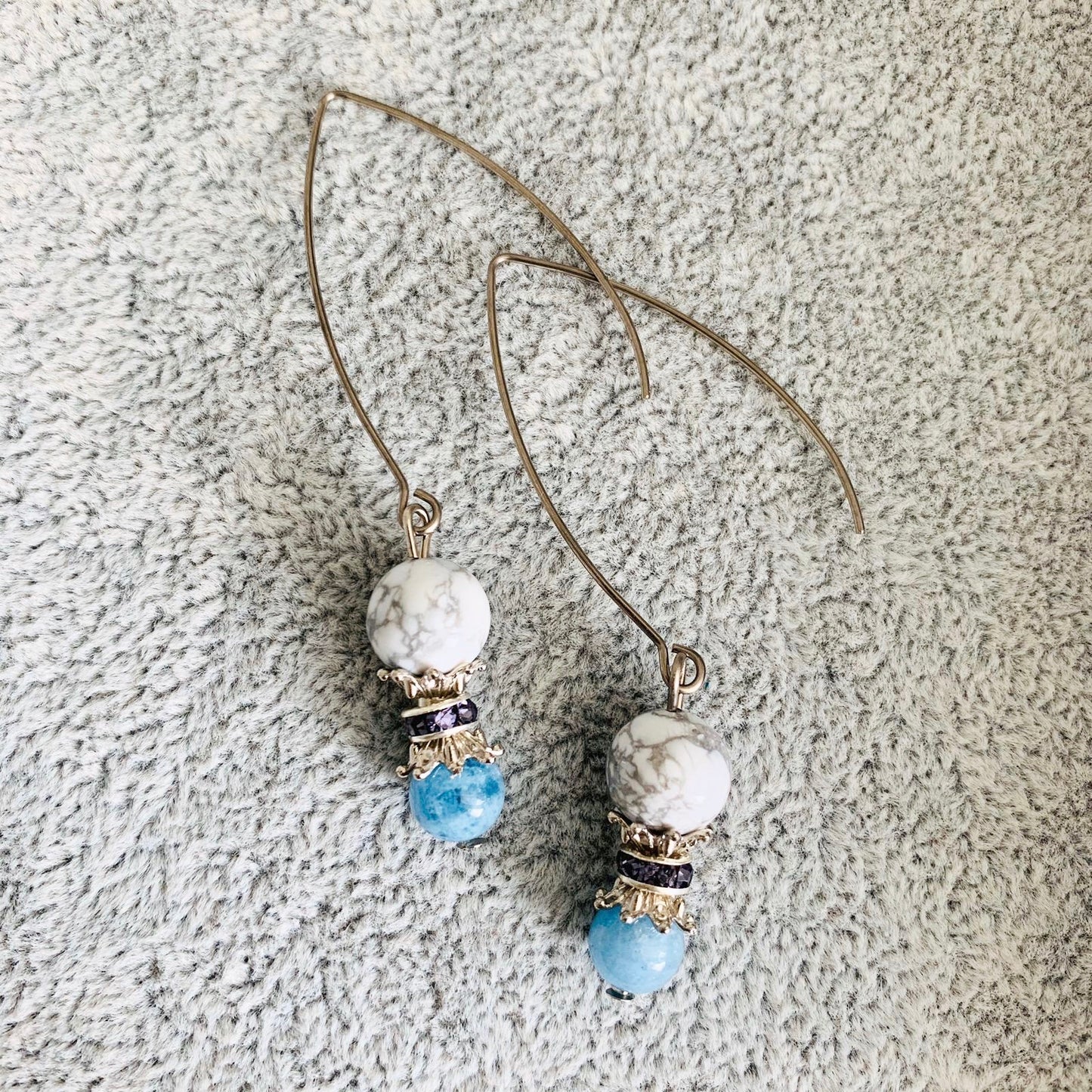 Howlite & Aquamarine Earrings