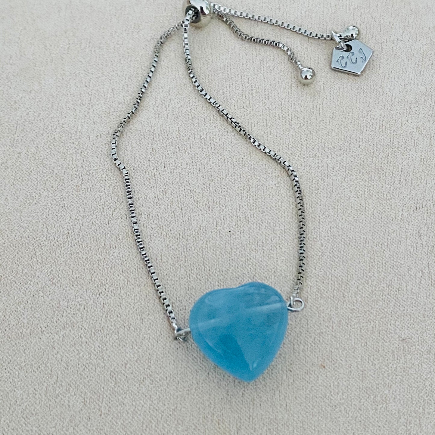 Aquamarine La Forma Heart Bracelet