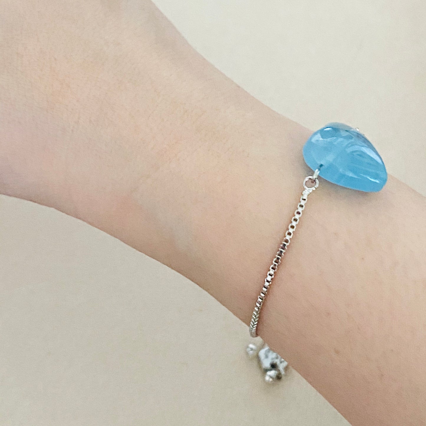 Aquamarine La Forma Heart Bracelet