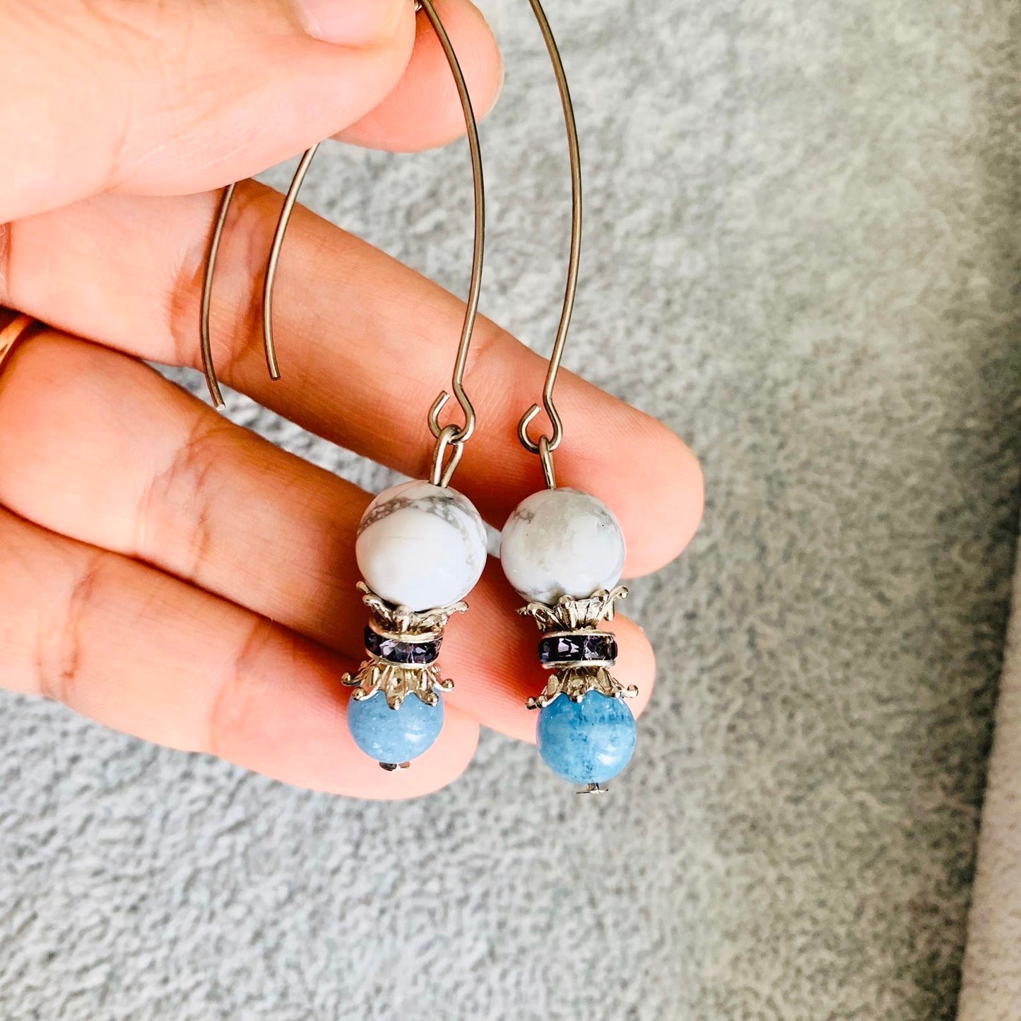 Howlite & Aquamarine Earrings