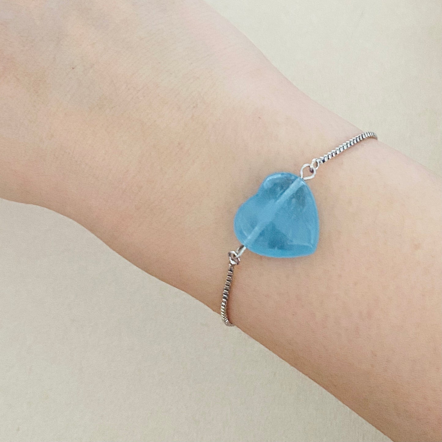 Aquamarine La Forma Heart Bracelet