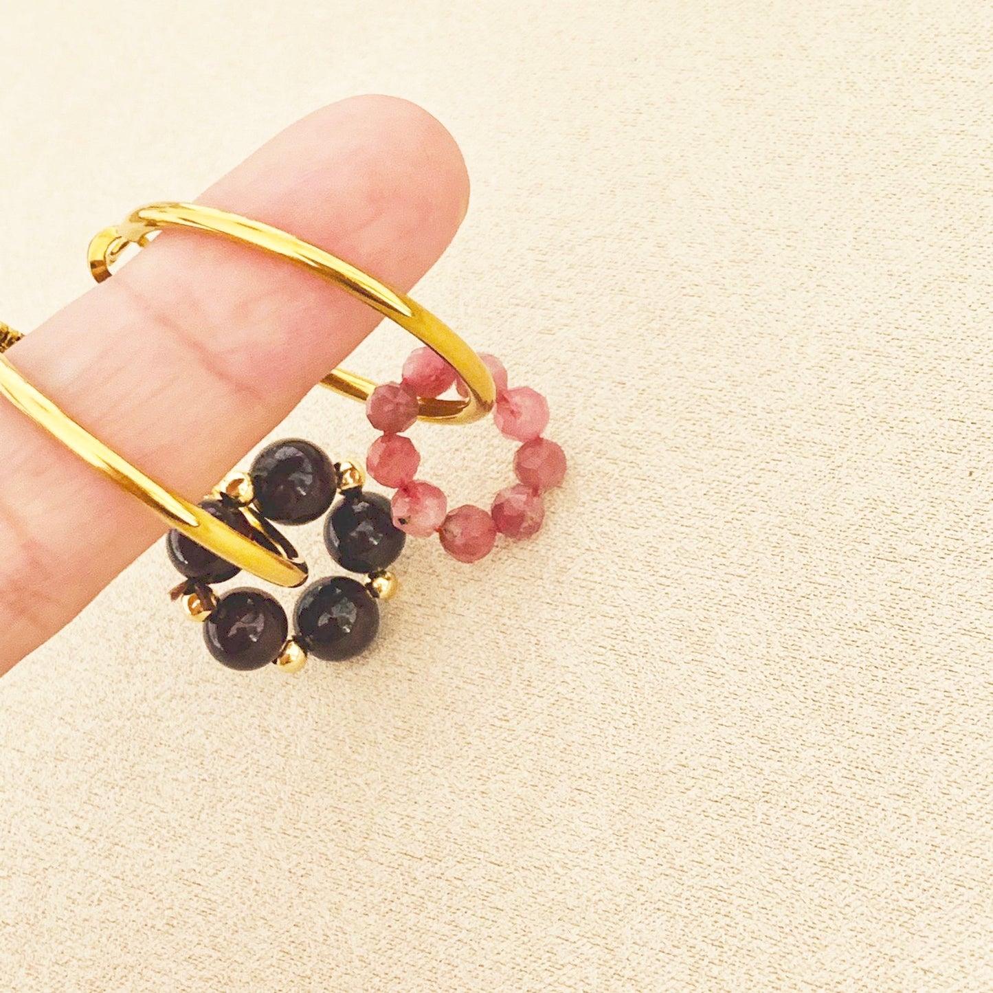 Pink Tourmaline & Garnet Sucre Donut Earrings