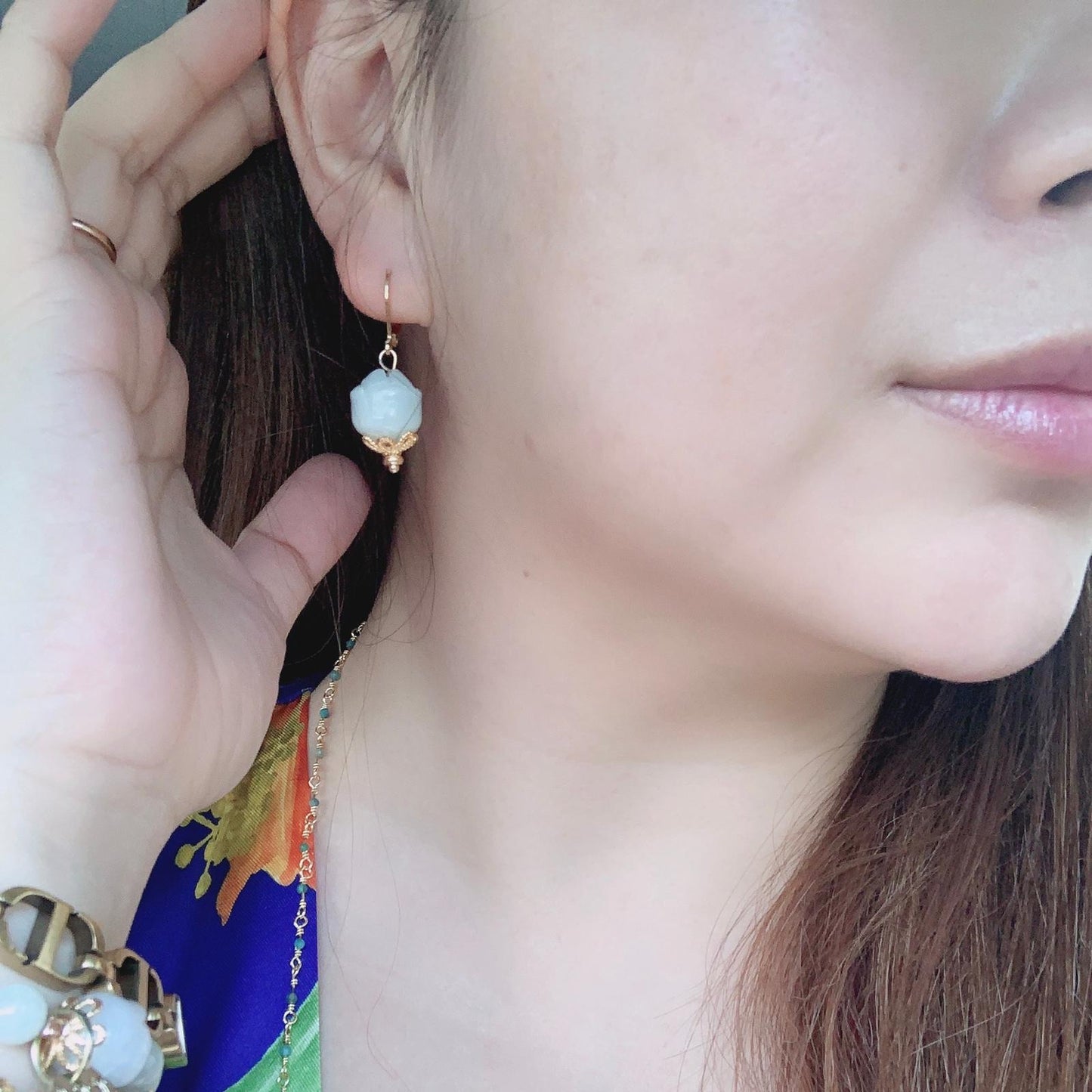Jade Rose Earrings GHW