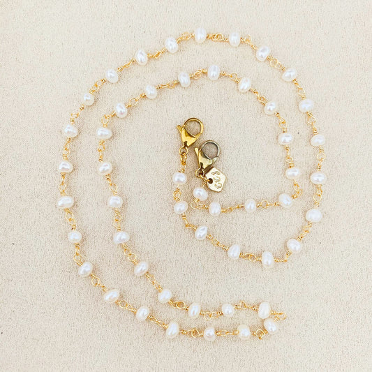 Natural Baroque Pearls Mask Chain Necklace